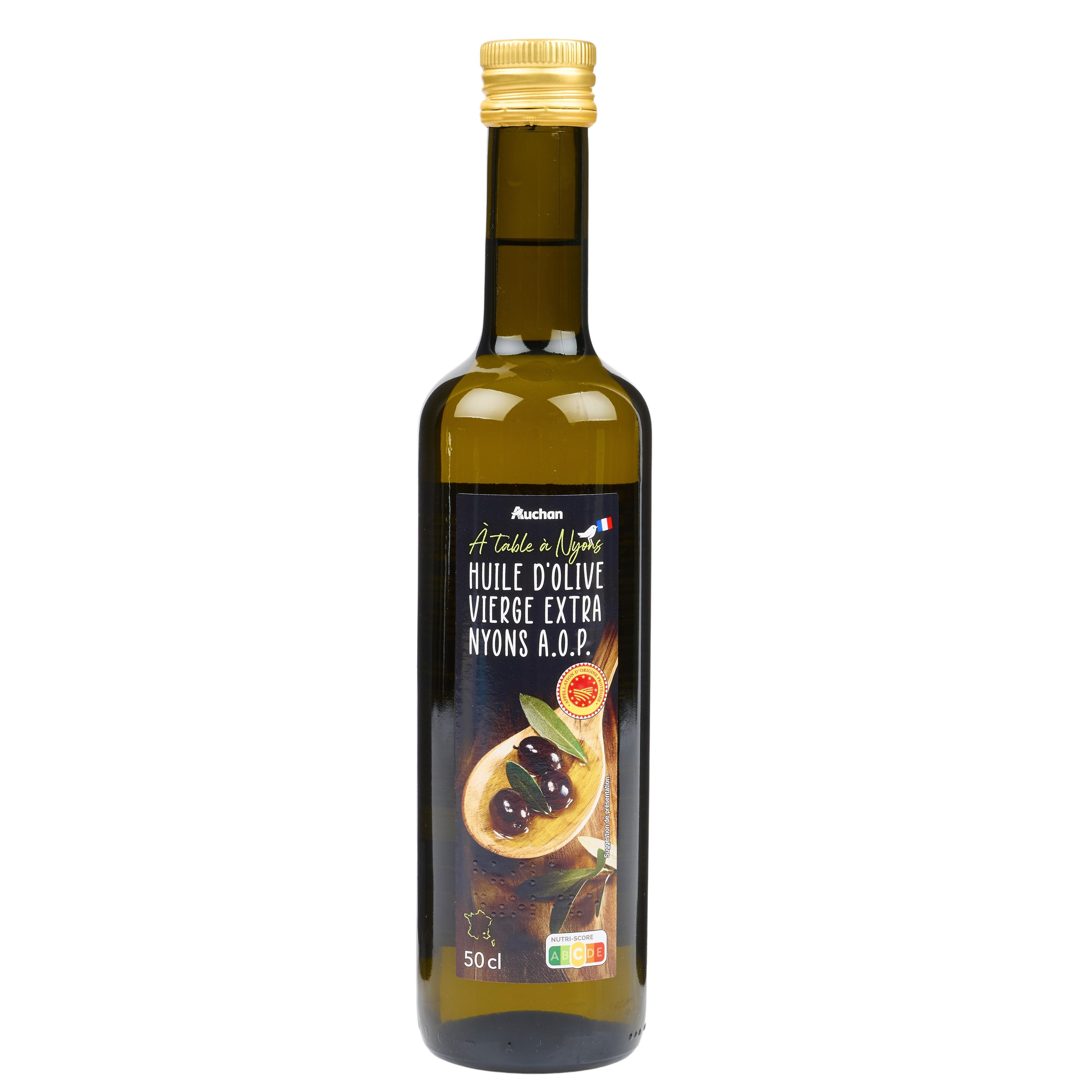 Voir la diapositive 2 : AUCHAN TERROIR Huile d'olive vierge extra AOP Nyons 50cl