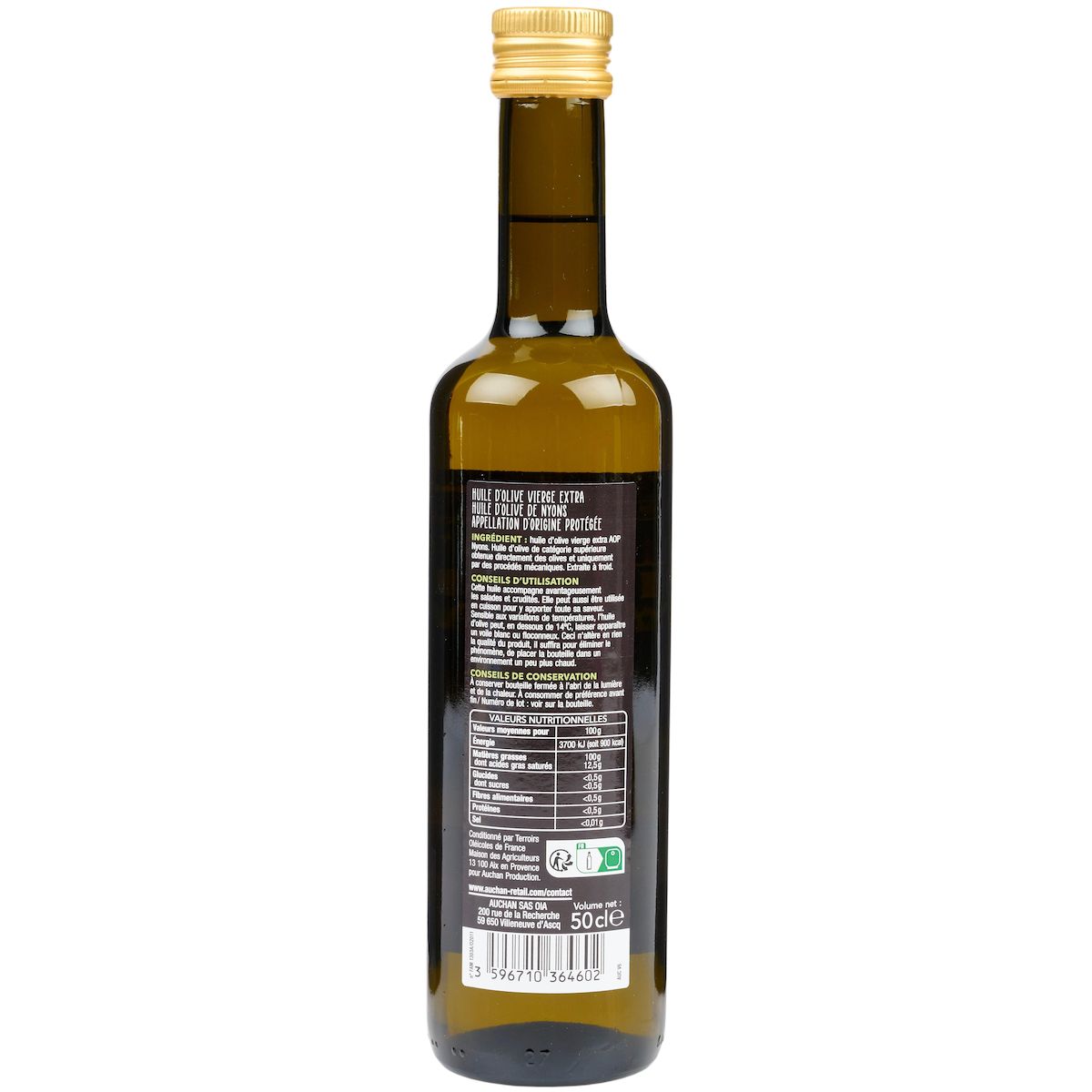 AUCHAN TERROIR Huile d'olive vierge extra AOP Nyons 50cl