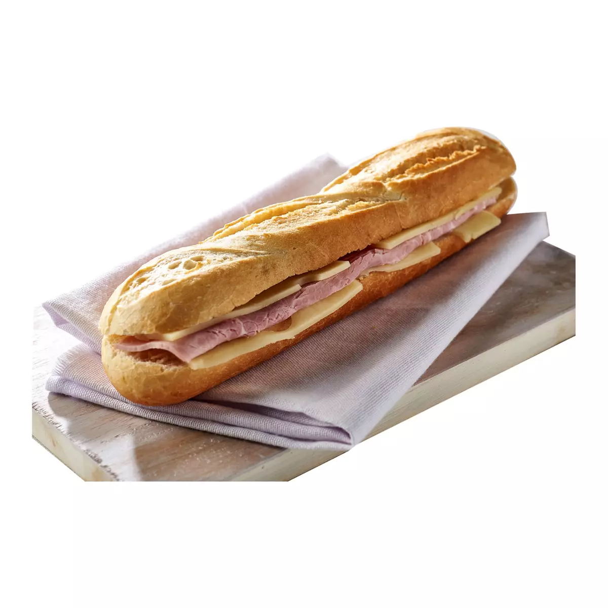 Sandwich demi baguette jambon et fromage 220g