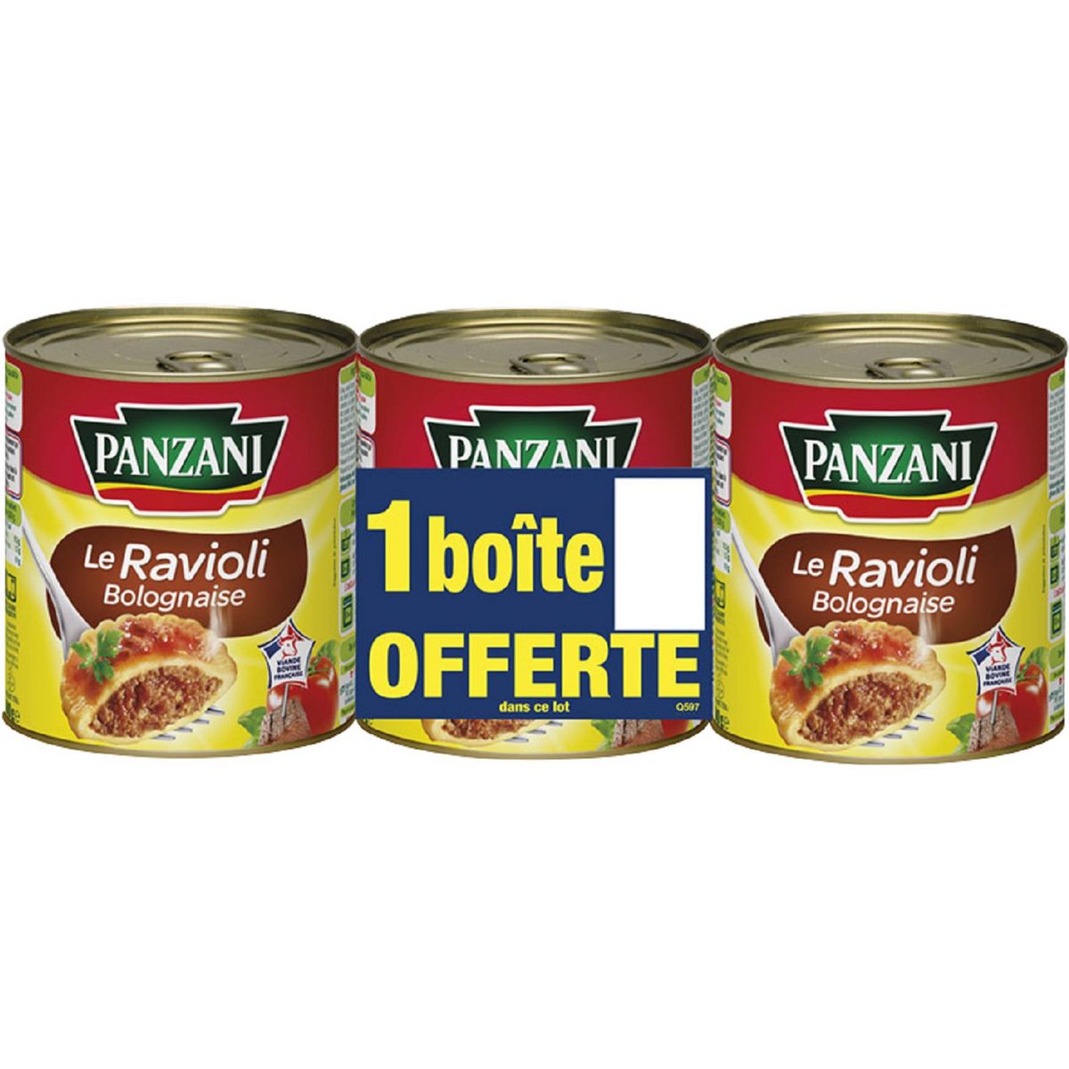 PANZANI Ravioli à la sauce bolognaise 3x800g dont 1 offert