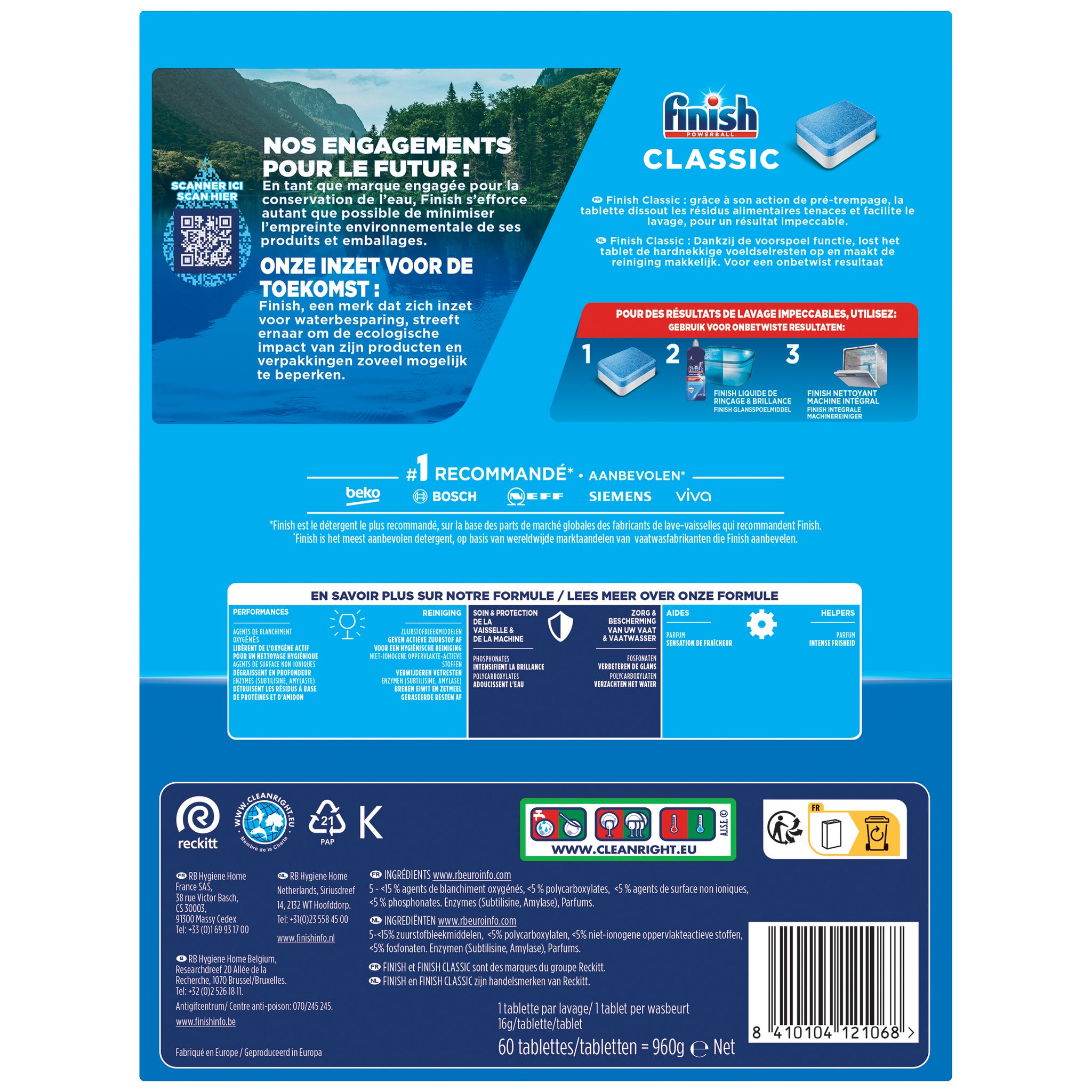 Voir la diapositive 2 : FINISH Powerball tablettes lave-vaisselle classic 60 tablettes