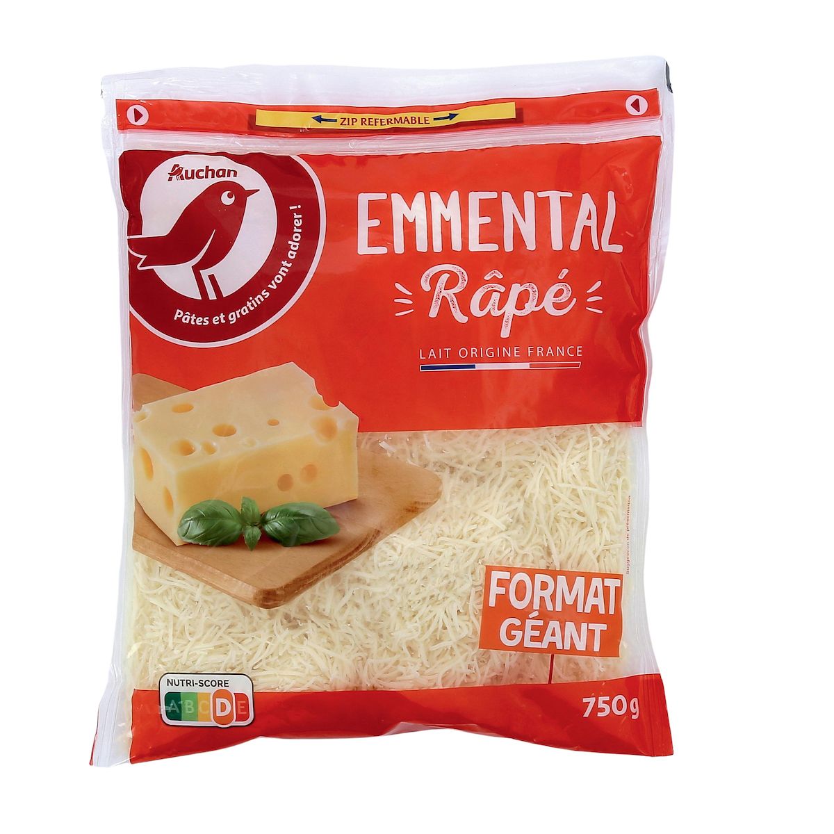 AUCHAN Emmental râpé français 750g