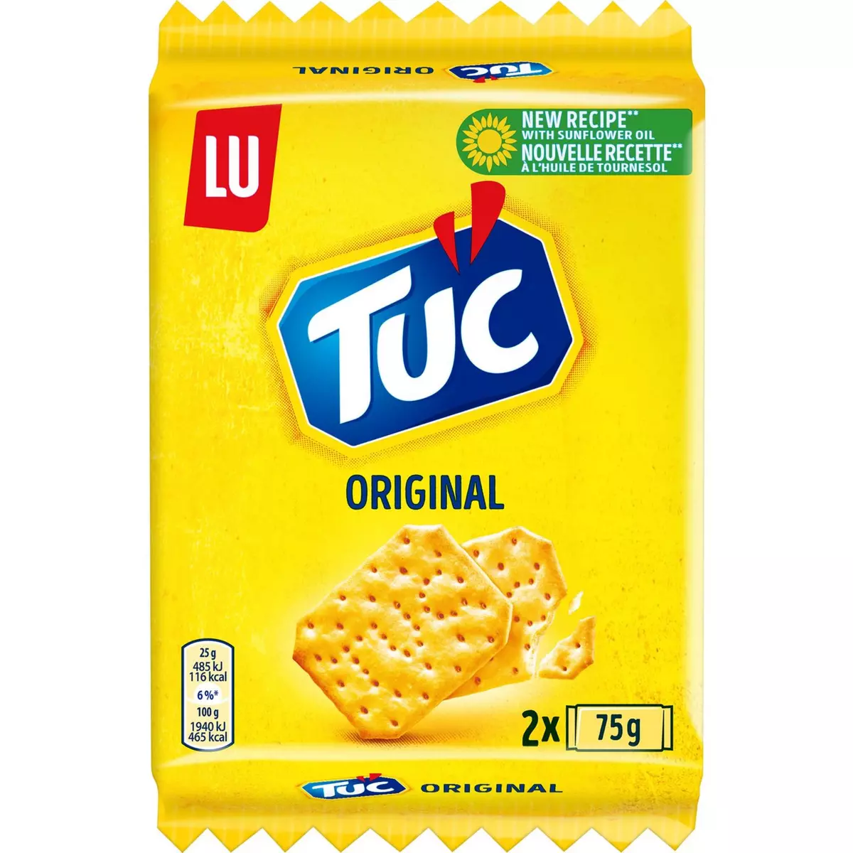 TUC Biscuits crackers salés Original lot de 2 2x75g