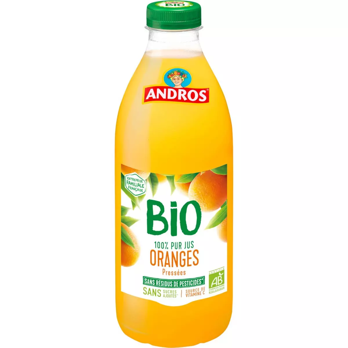 ANDROS Pur jus d'oranges pressés bio 75cl