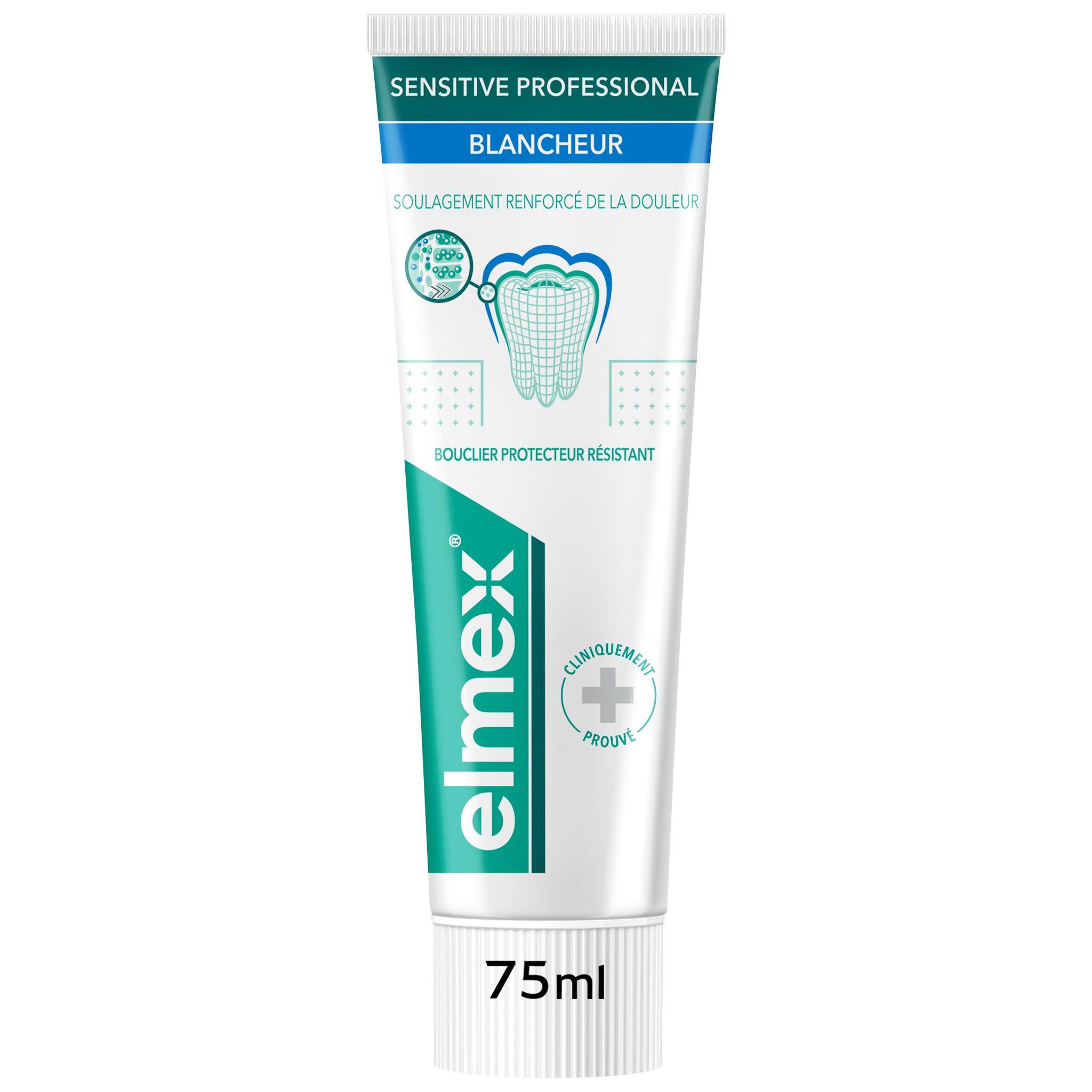 Voir la diapositive 2 : ELMEX Dentifrice sensitive professional blancheur 75ml