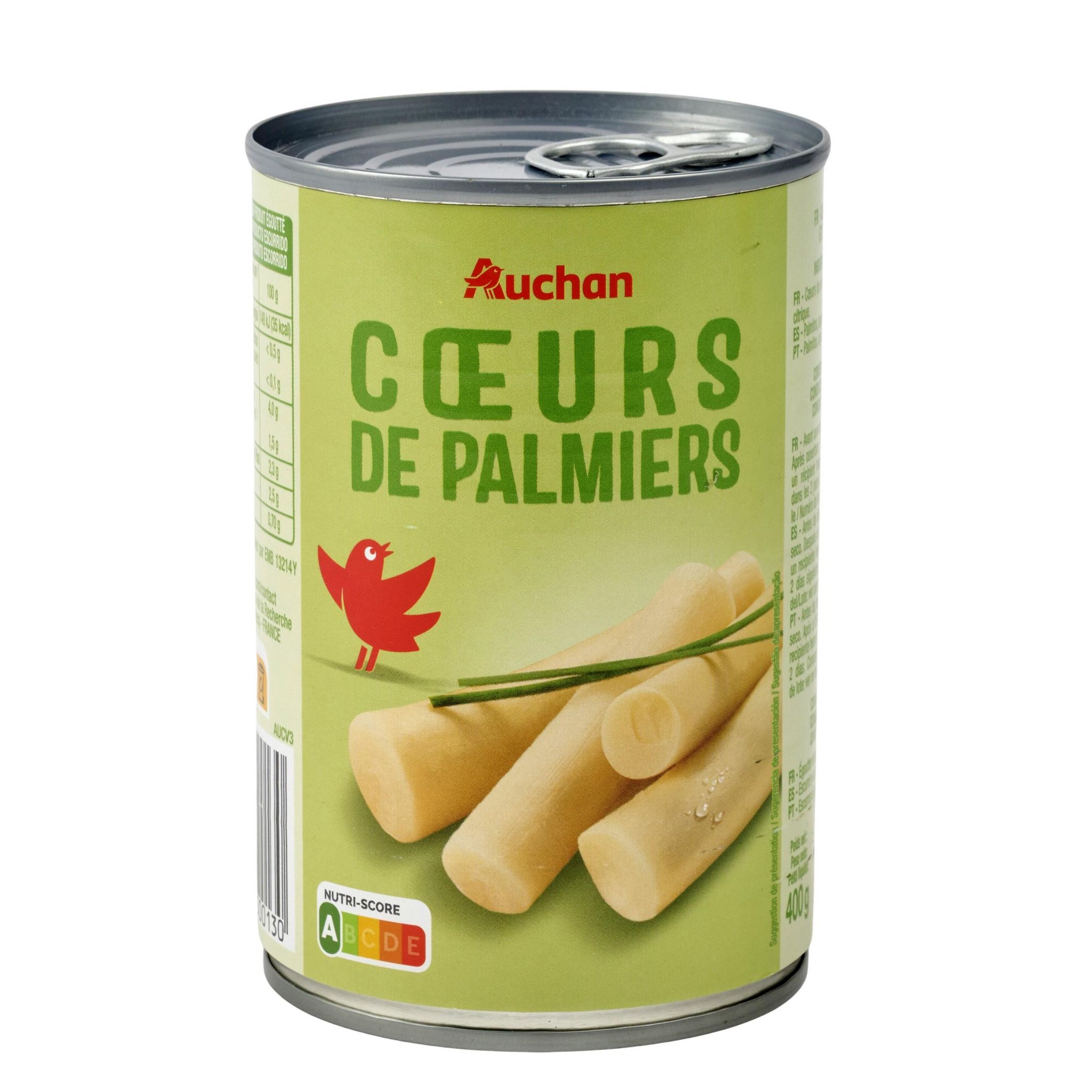 Voir la diapositive 3 : AUCHAN Cœurs de palmier 220g