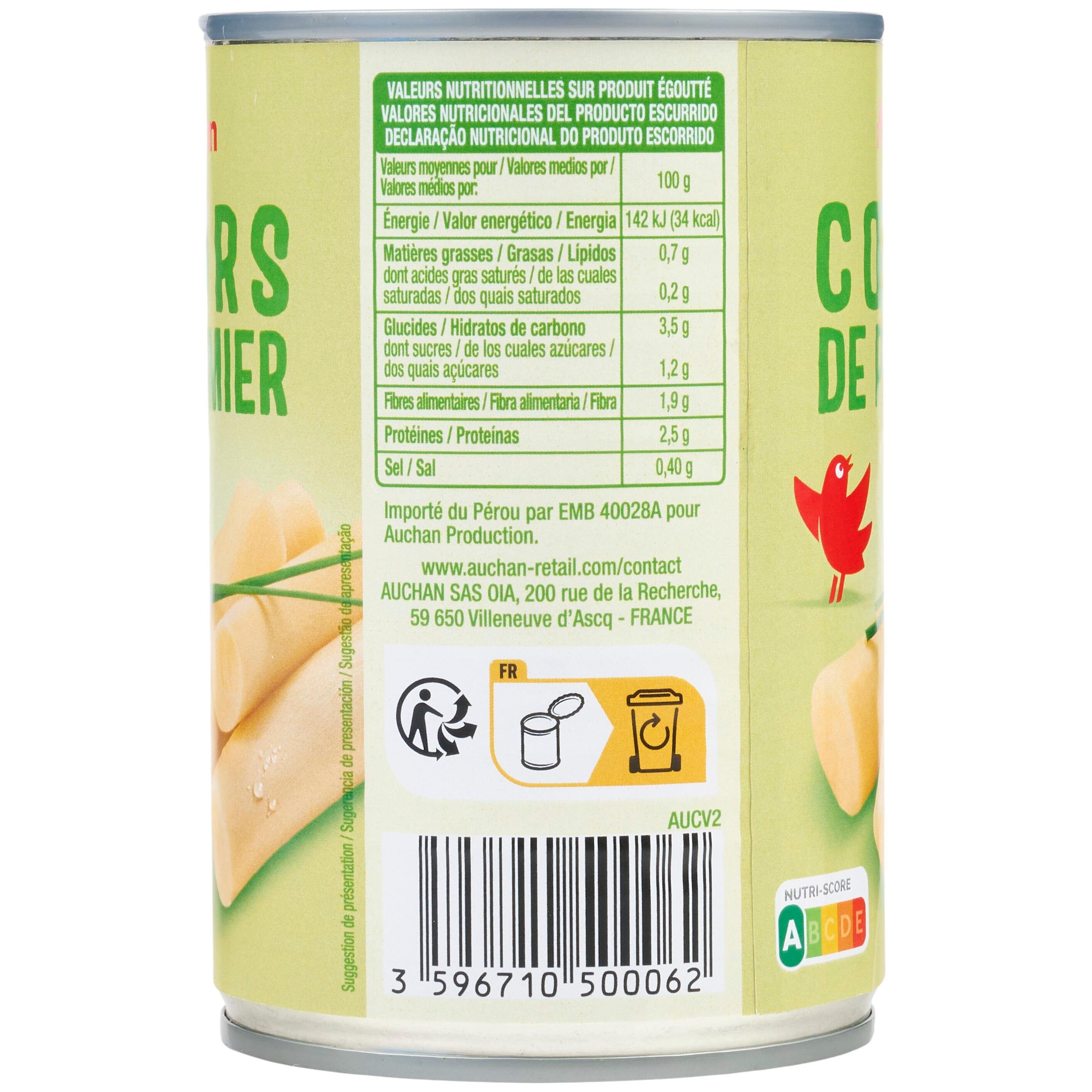 Voir la diapositive 5 : AUCHAN Cœurs de palmier 220g