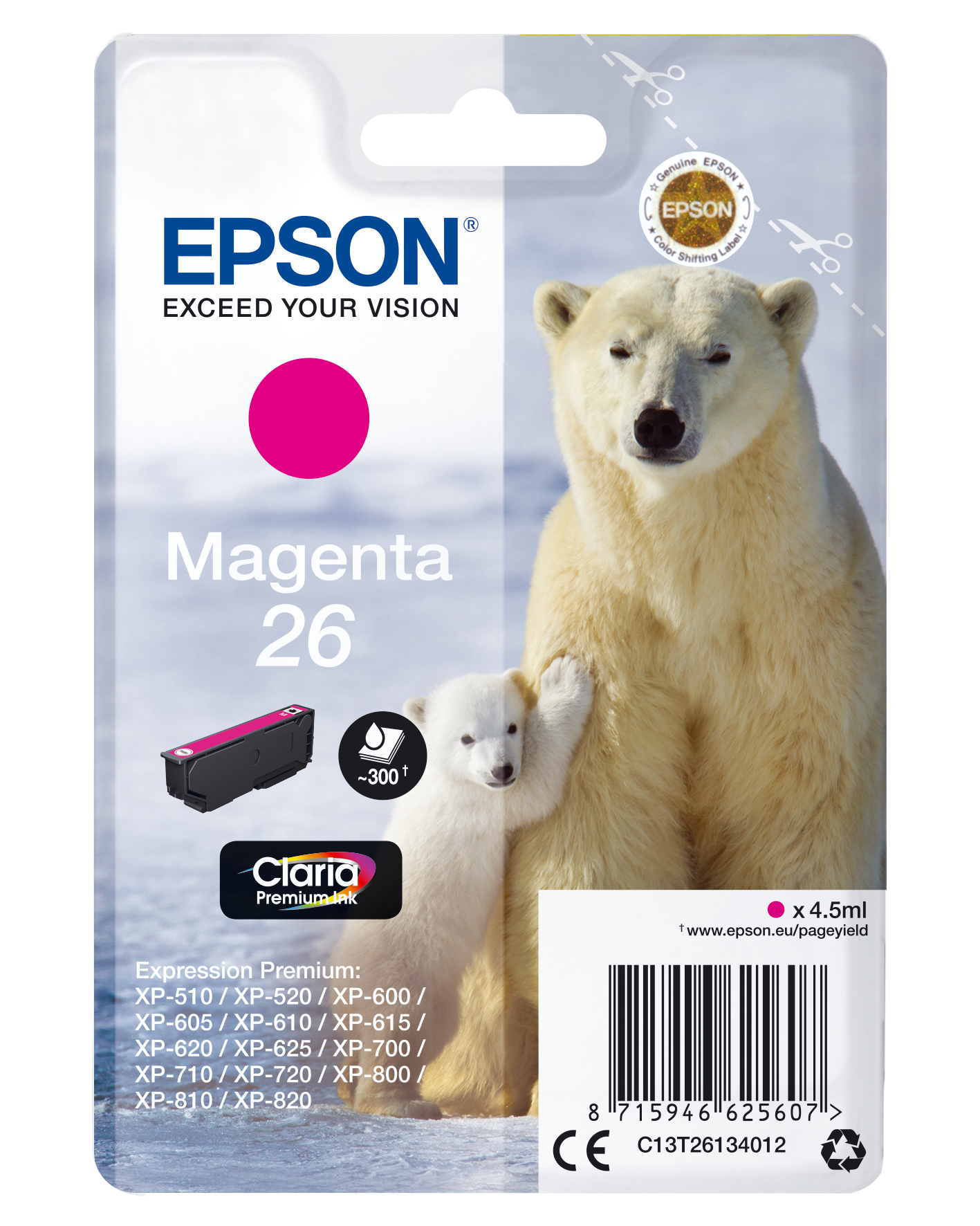 Voir la diapositive 3 : EPSON Cartouche 26 - Magenta