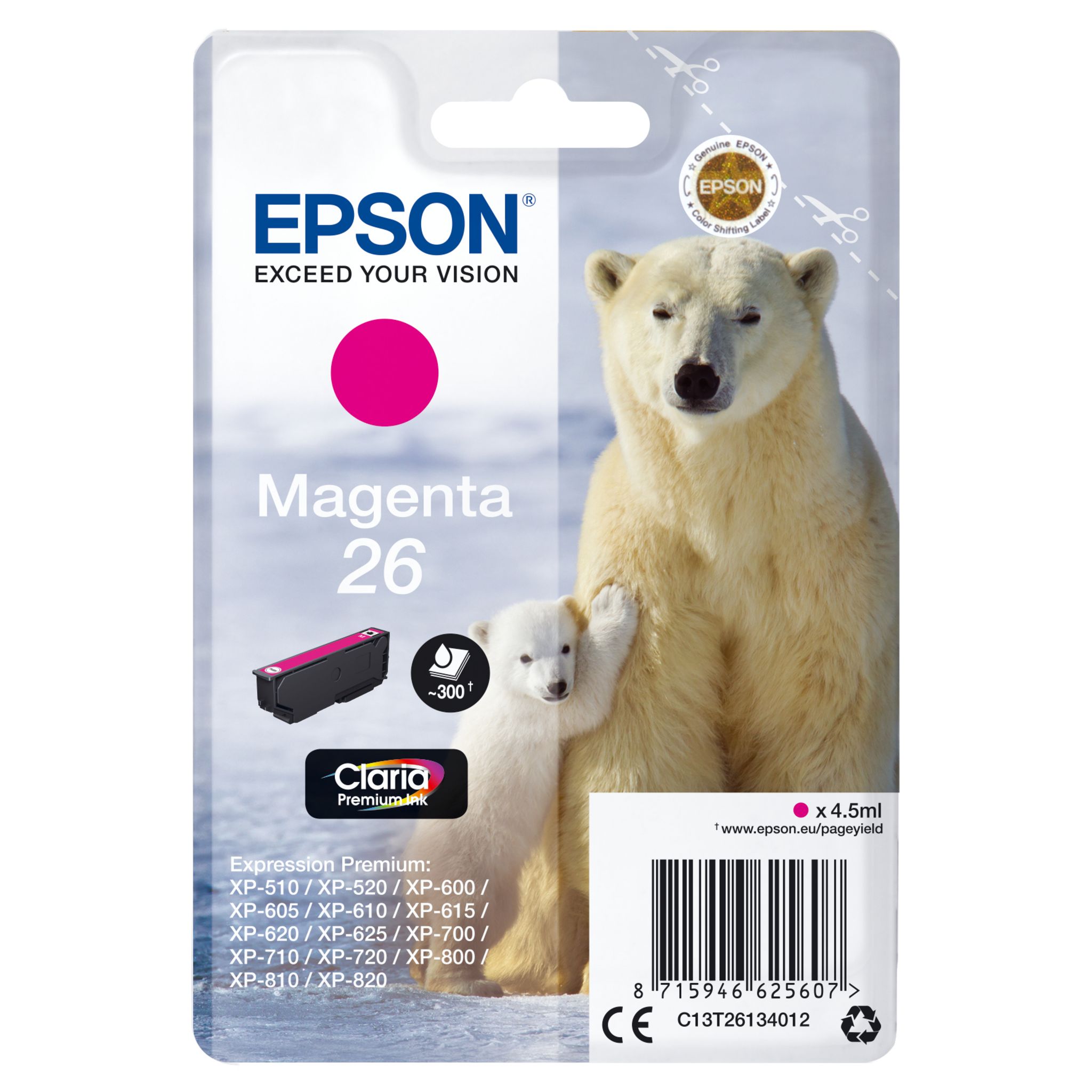 Voir la diapositive 3 : EPSON Cartouche 26 - Magenta