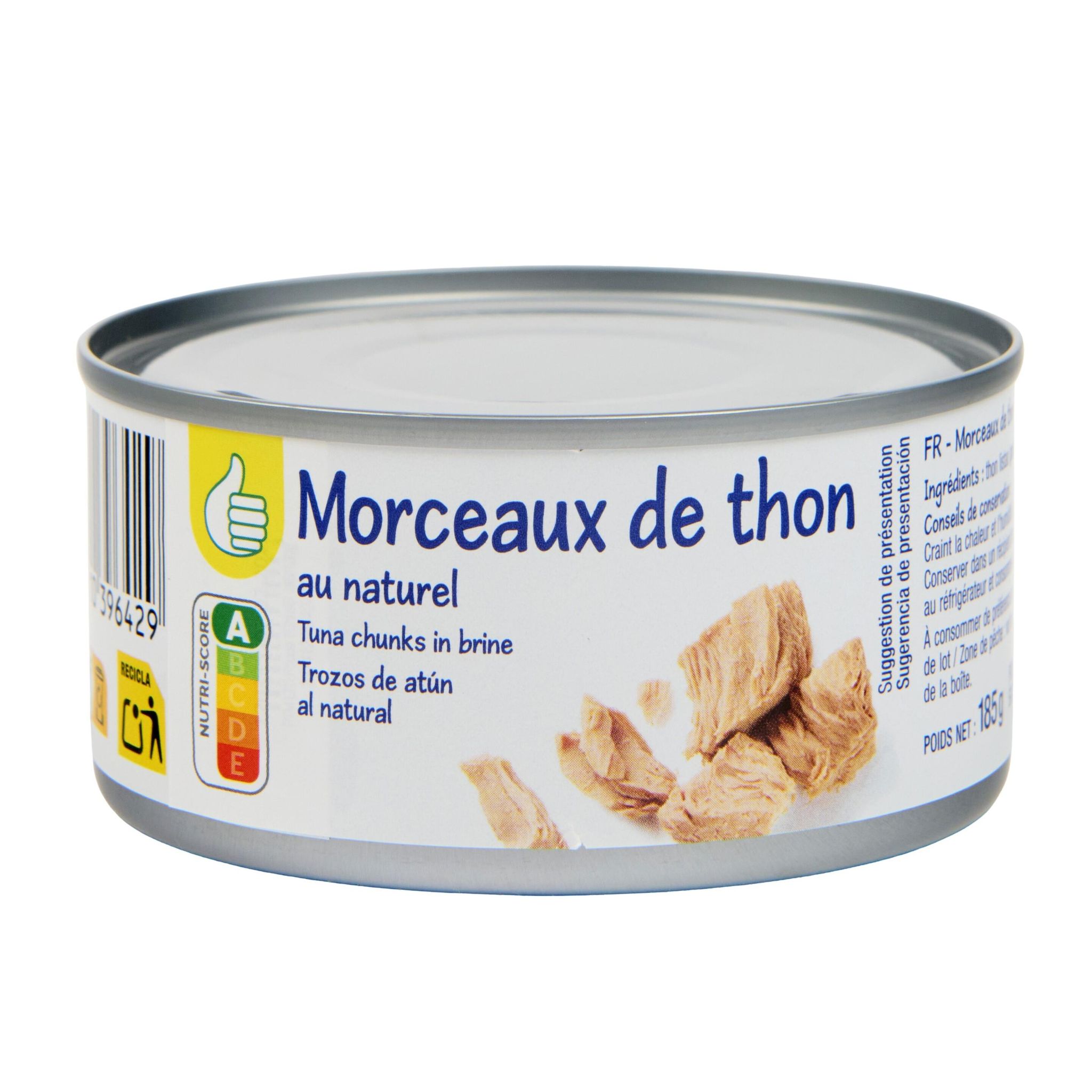 Voir la diapositive 2 : POUCE Morceaux de thon au naturel 130g