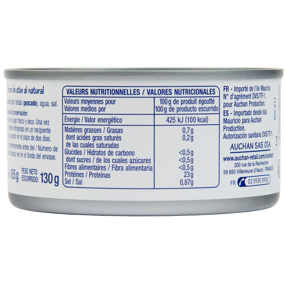 POUCE Morceaux de thon au naturel 130g