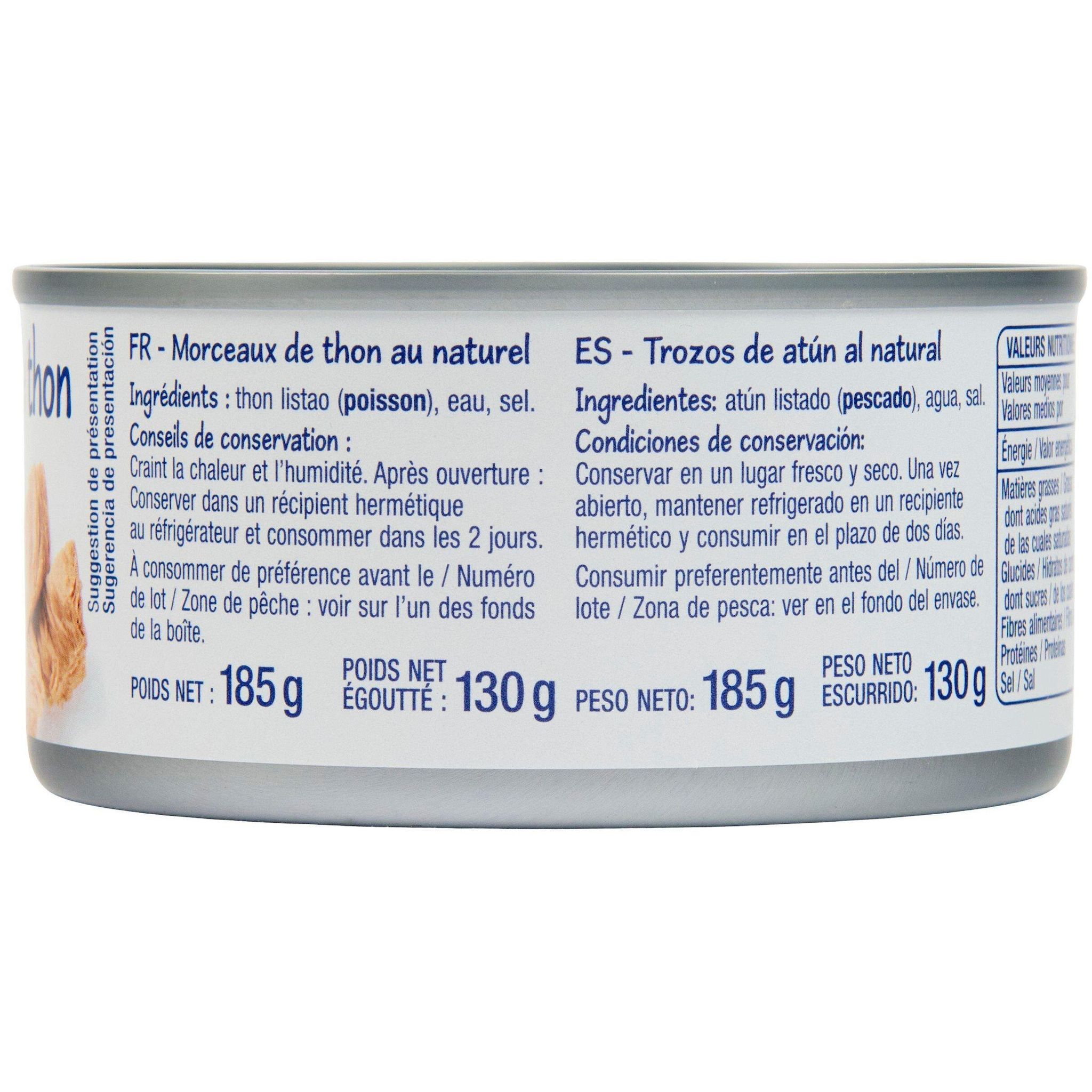 Voir la diapositive 3 : POUCE Morceaux de thon au naturel 130g