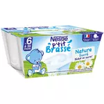 Nestlé NESTLE P'tit brassé petit pot dessert lacté nature sucré dès 6 mois