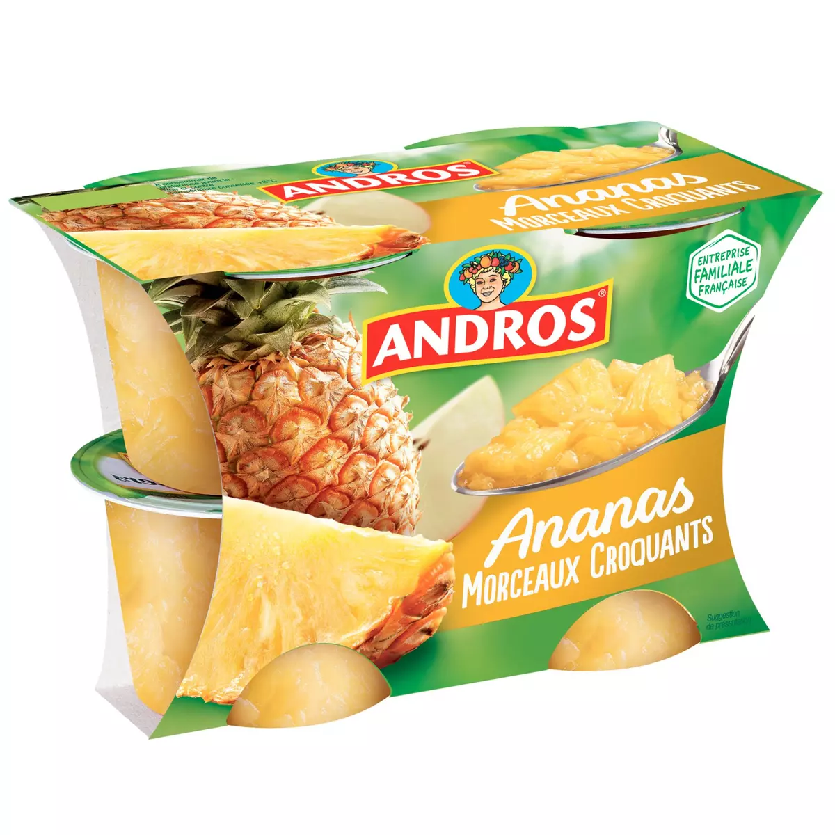ANDROS Spécialité ananas avec morceaux 4x100g