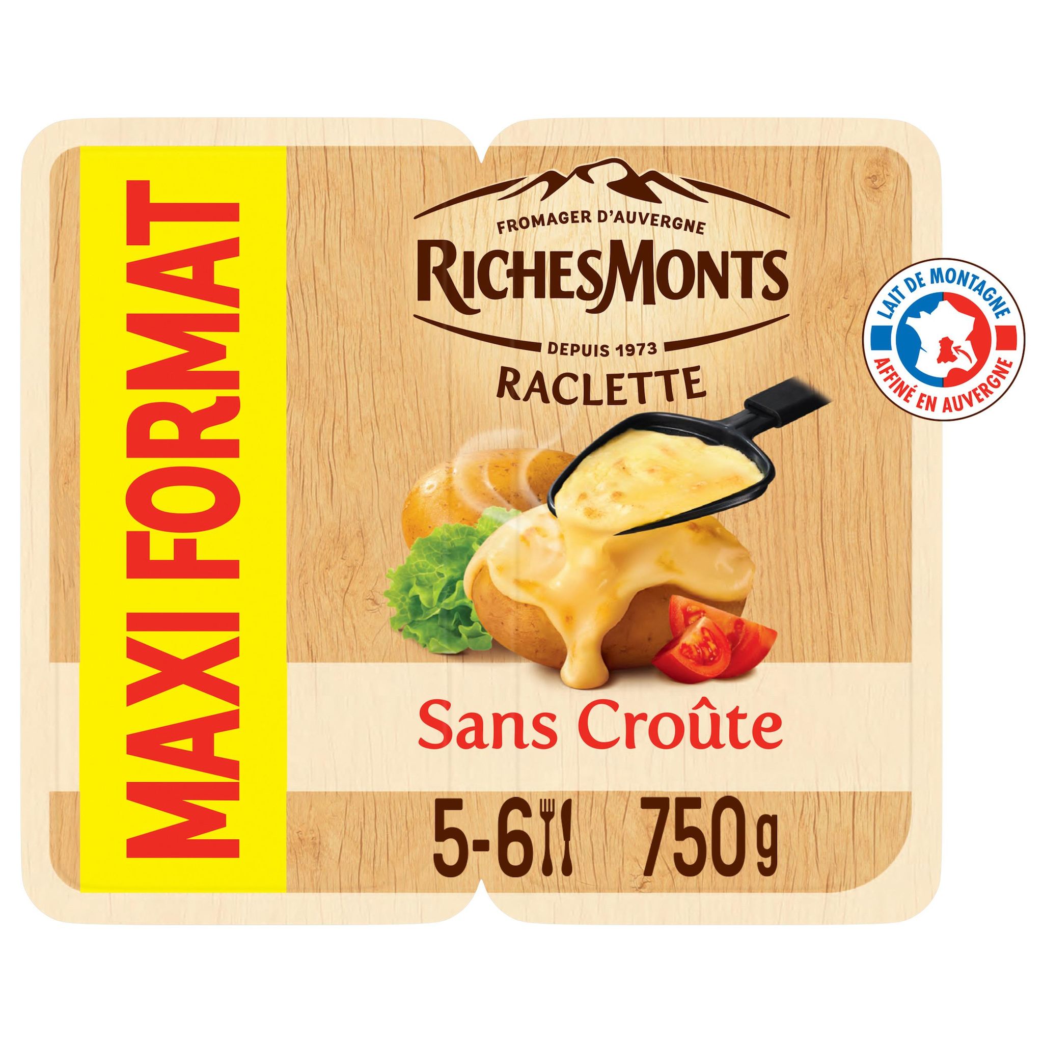 Voir la diapositive 2 : RICHESMONTS Fromage à raclette sans croûte 28 tranches 750g