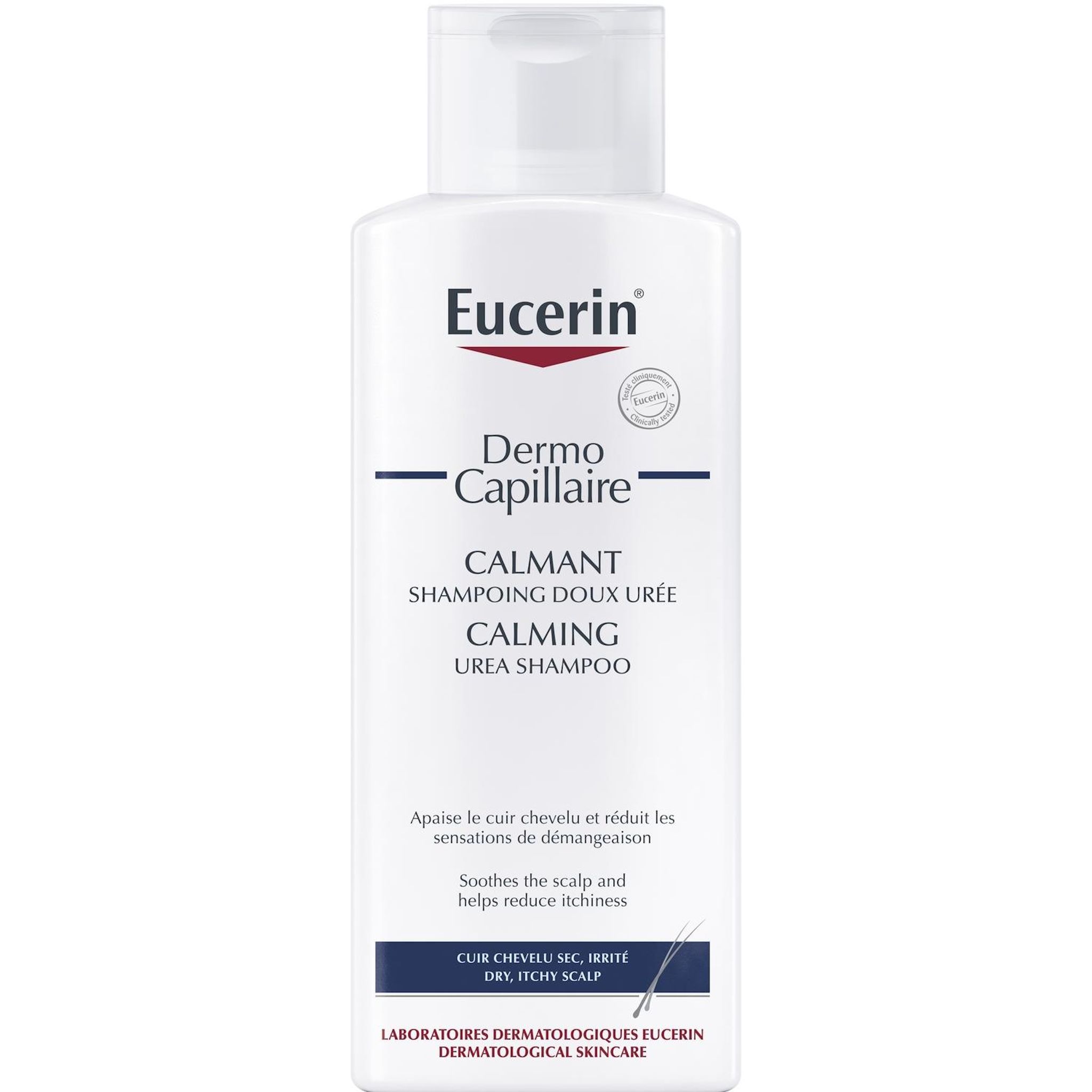 Voir la diapositive 2 : EUCERIN Dermo capillaire calmant Shampooing doux urée 250ml