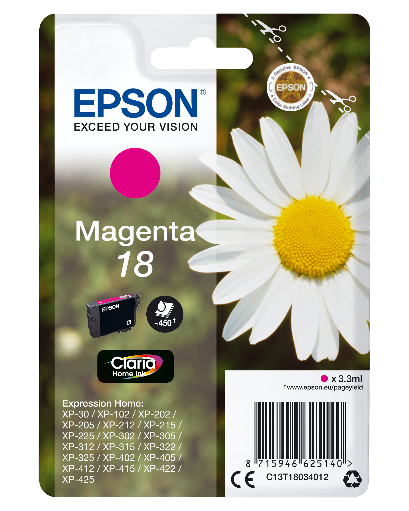 Voir la diapositive 3 : EPSON Cartouche 18 - Magenta