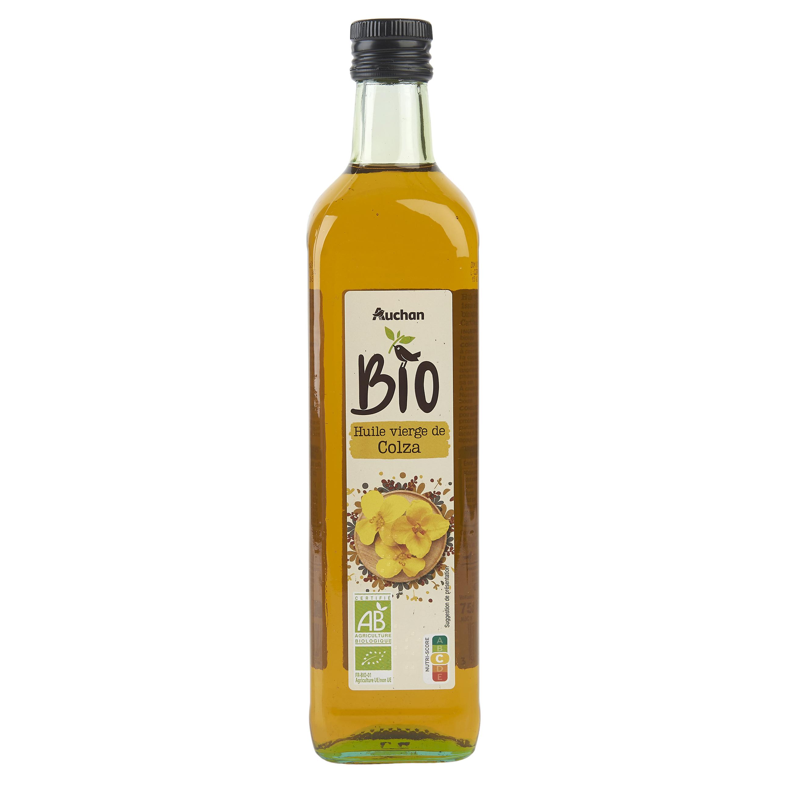 Voir la diapositive 2 : AUCHAN BIO Huile de colza 75cl