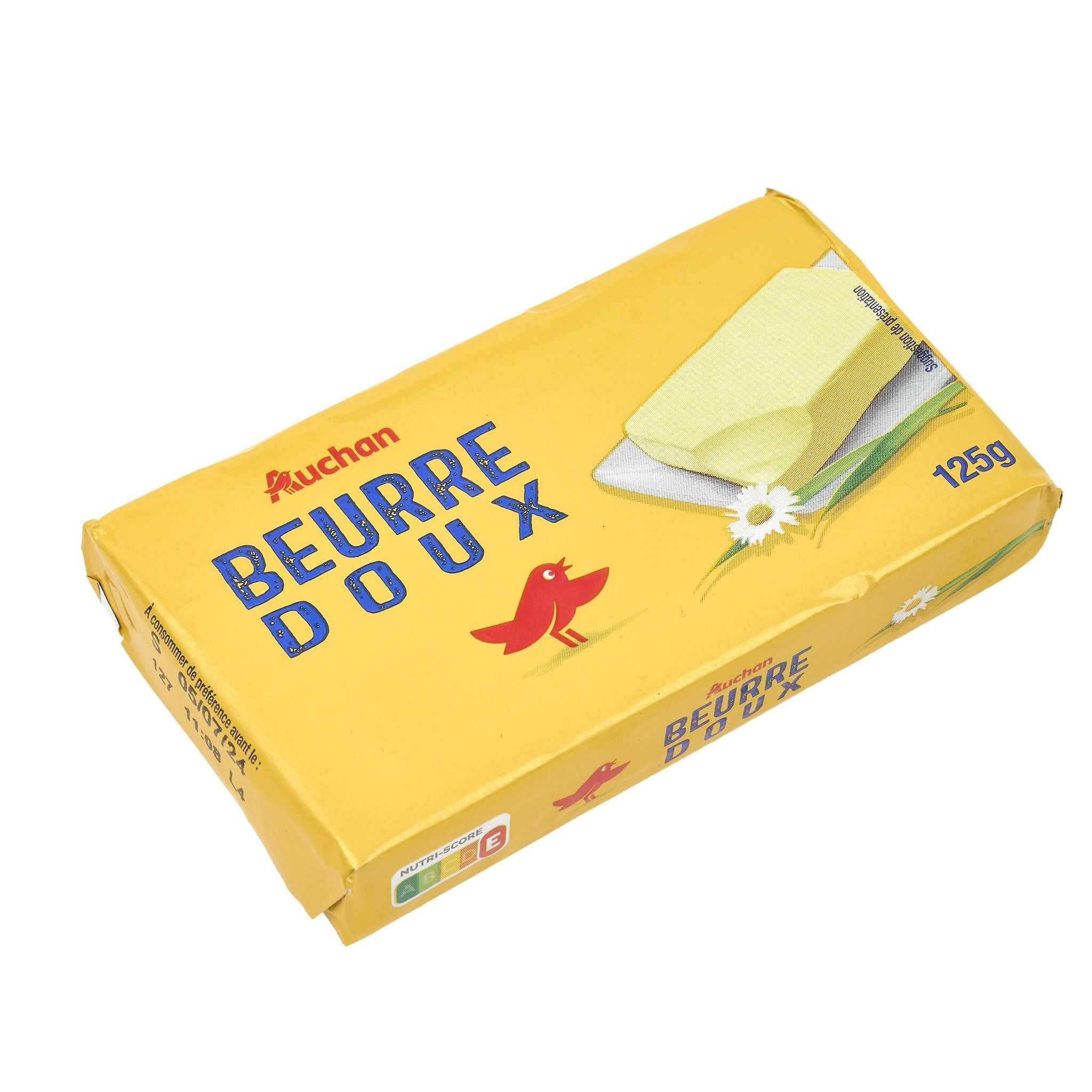 Voir la diapositive 2 : AUCHAN Beurre doux 82%MG 125g