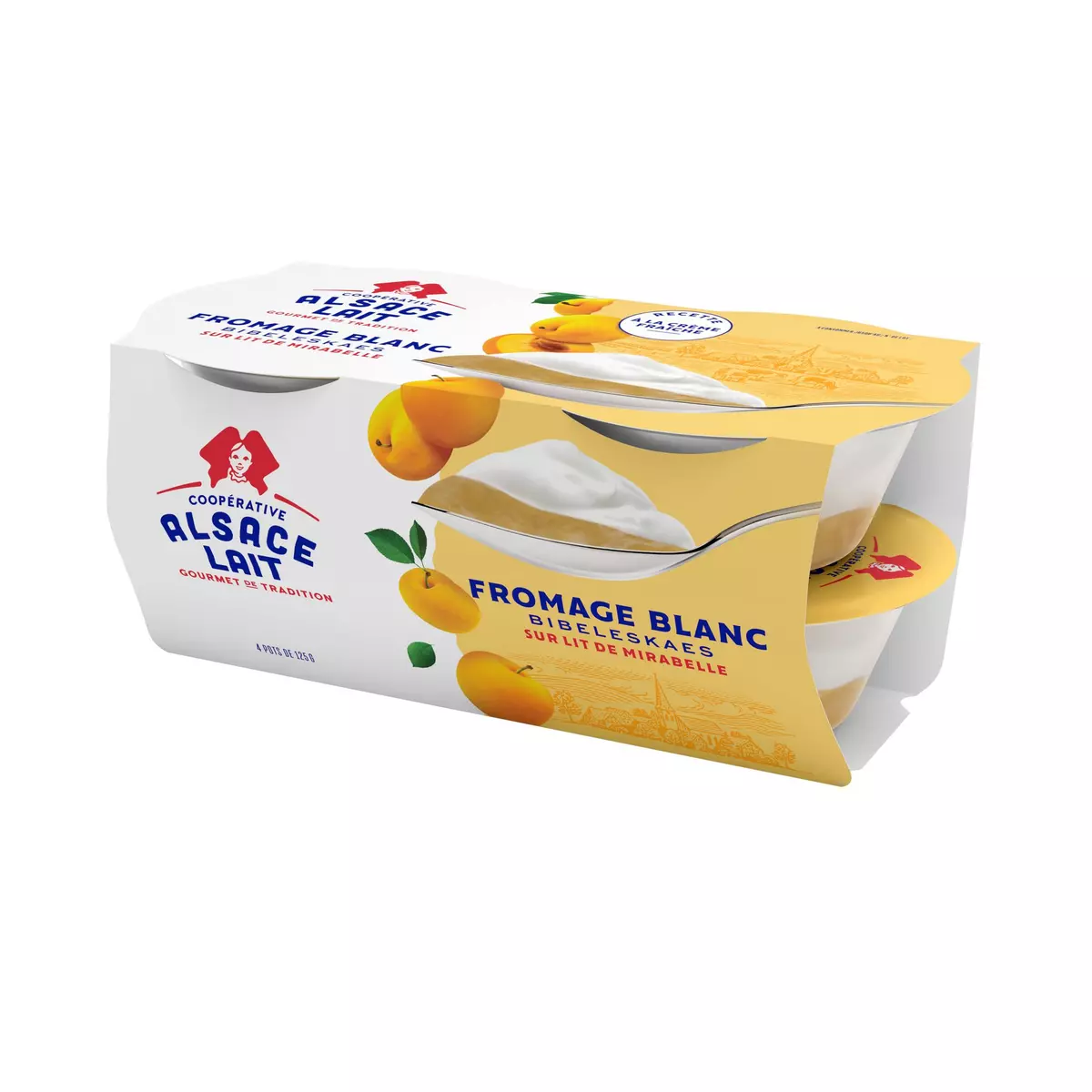 ALSACE LAIT Fromage blanc sur lit de mirabelles 4x125g