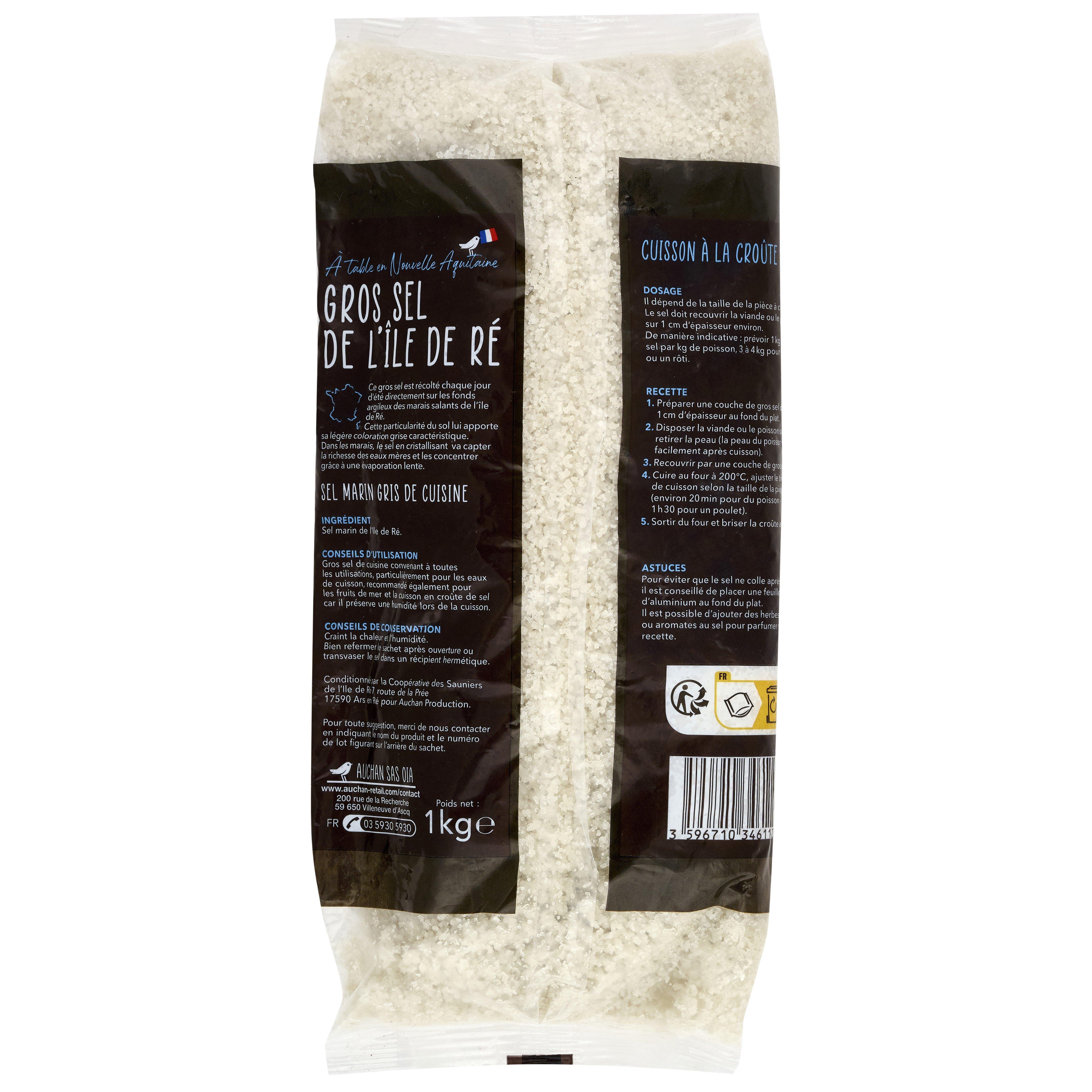 Voir la diapositive 3 : AUCHAN TERROIR Gros sel de l'île de Ré 1kg