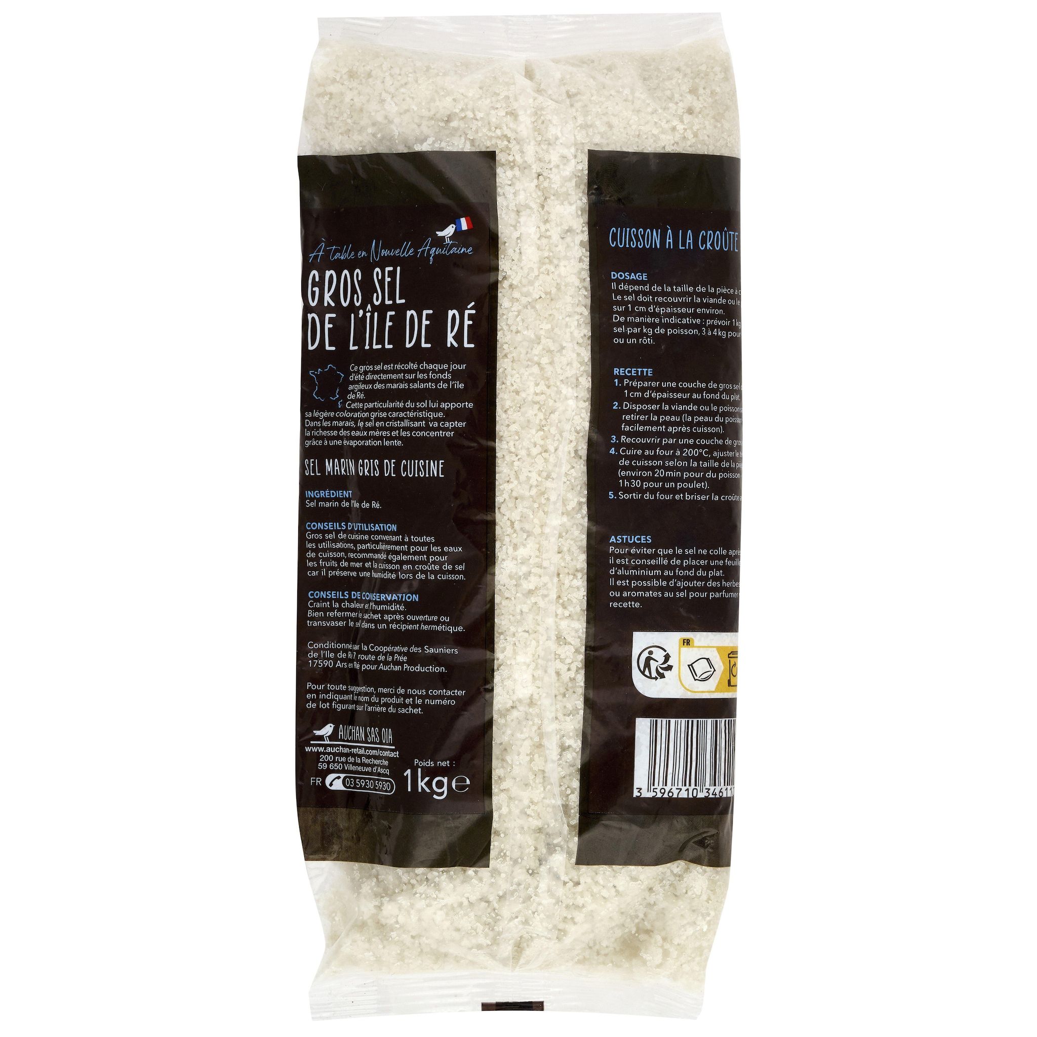 Voir la diapositive 3 : AUCHAN TERROIR Gros sel de l'île de Ré 1kg