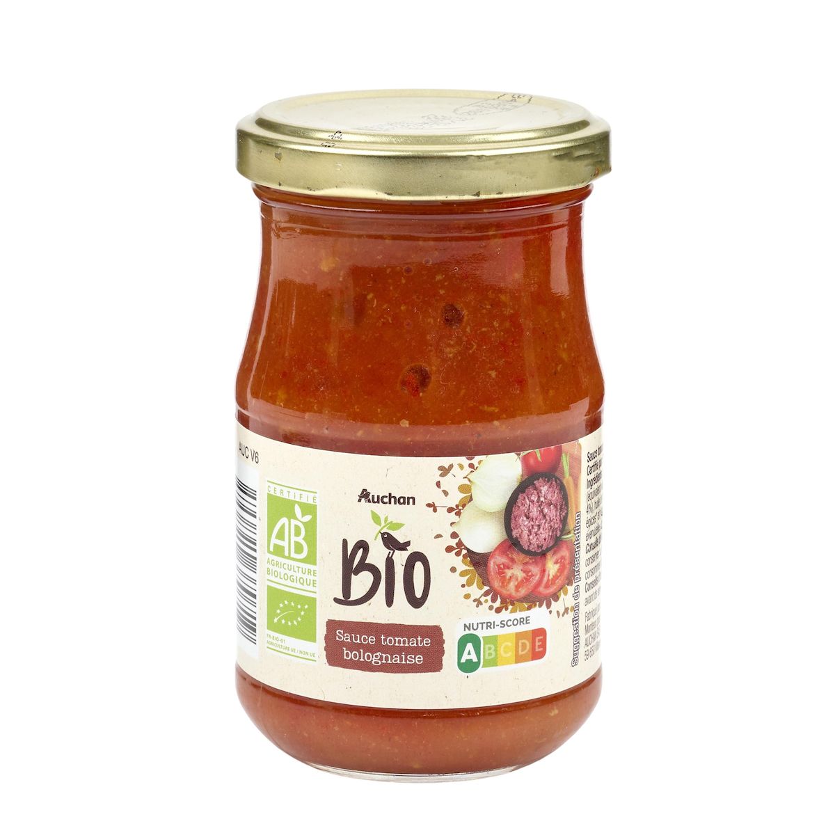 AUCHAN BIO Sauce tomate bolognaise en bocal 200g