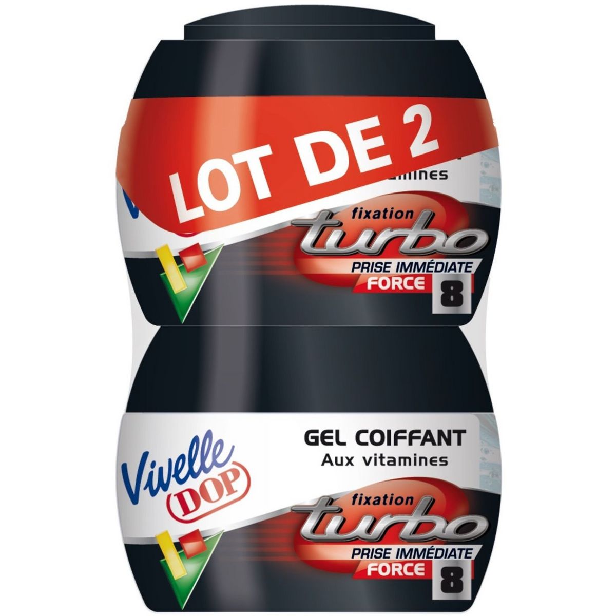 VIVELLE DOP Gel coiffant à prise immédiate fixation turbo force 8 2x150ml