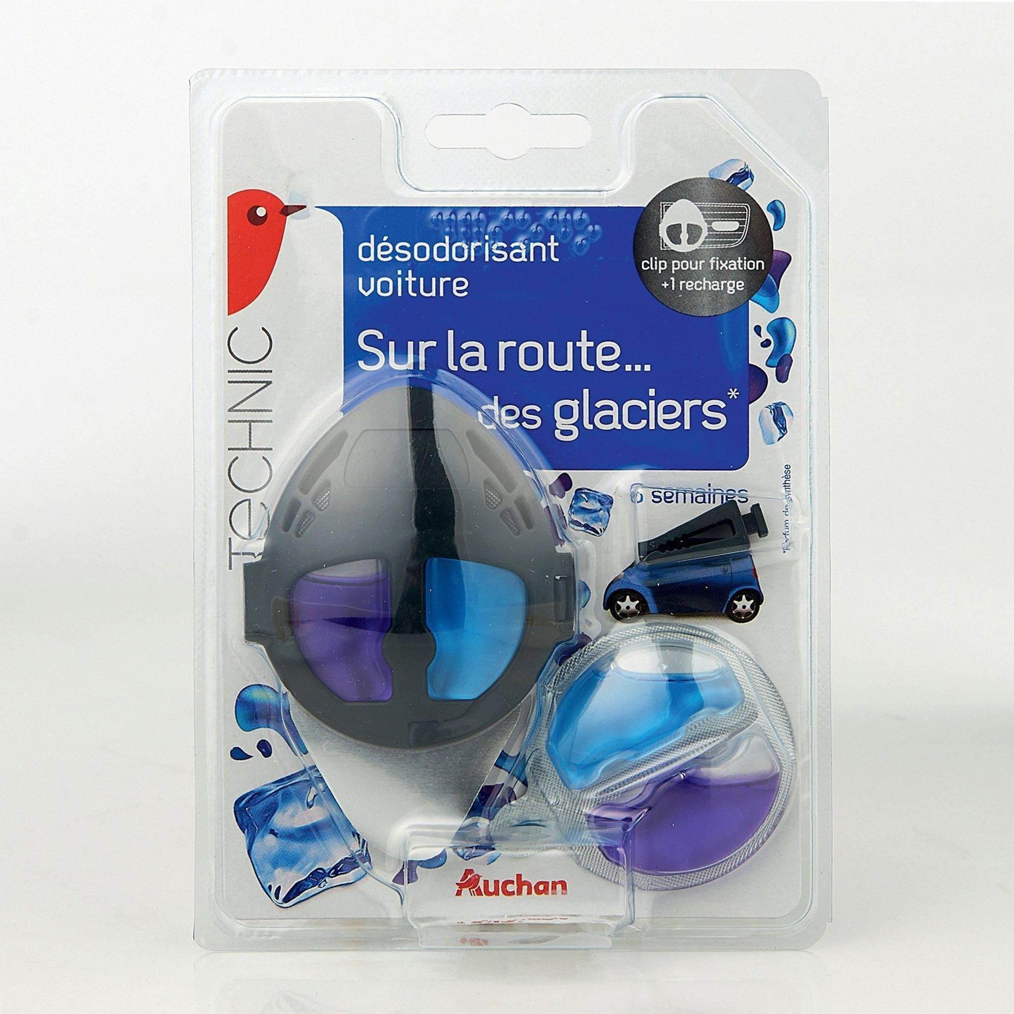 Voir la diapositive 2 : AUCHAN Désodorisant voiture glaciers 7ml