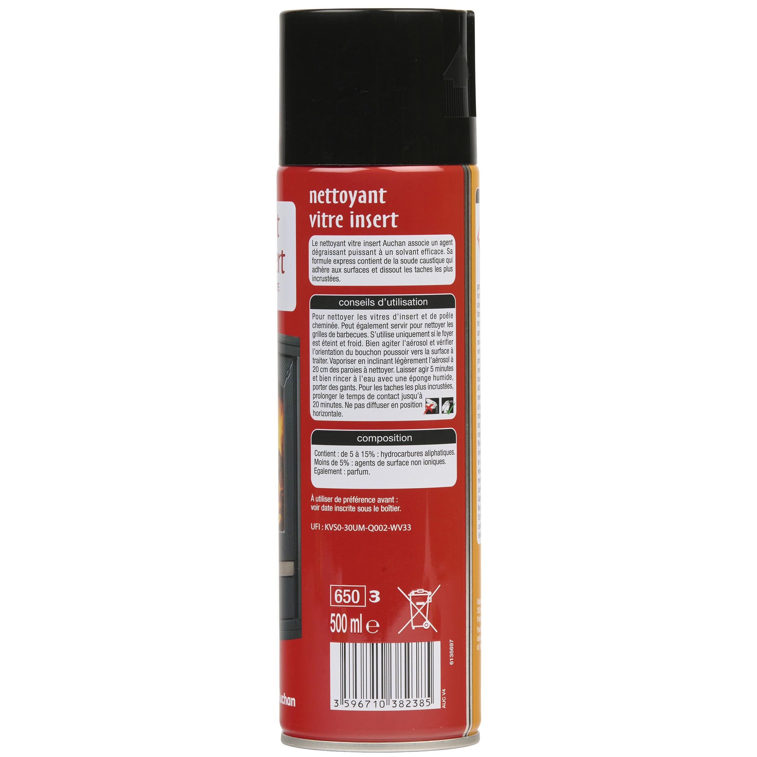 Voir la diapositive 2 : AUCHAN Mousse nettoyante désincrustante vitre insert 500ml