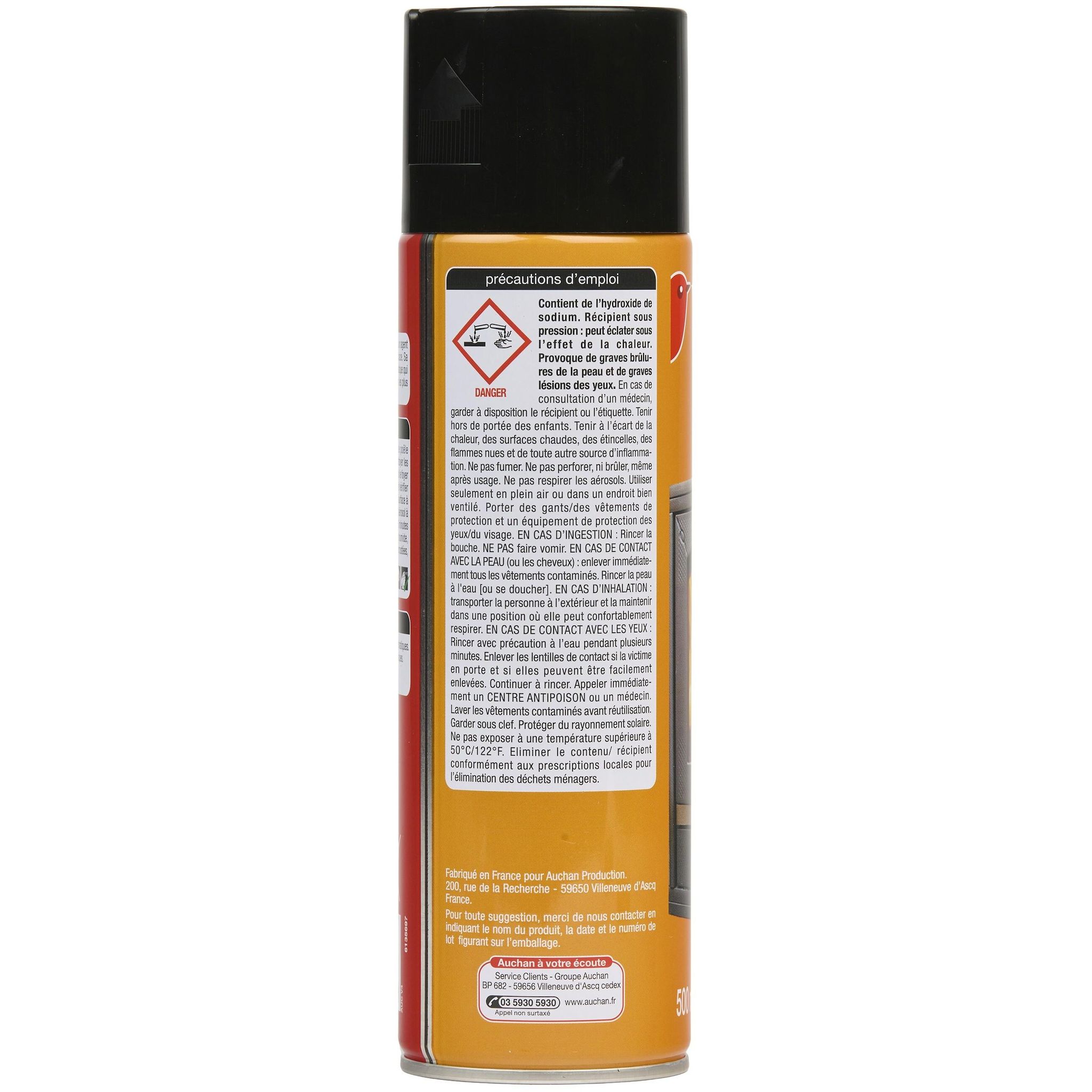 Voir la diapositive 3 : AUCHAN Mousse nettoyante désincrustante vitre insert 500ml