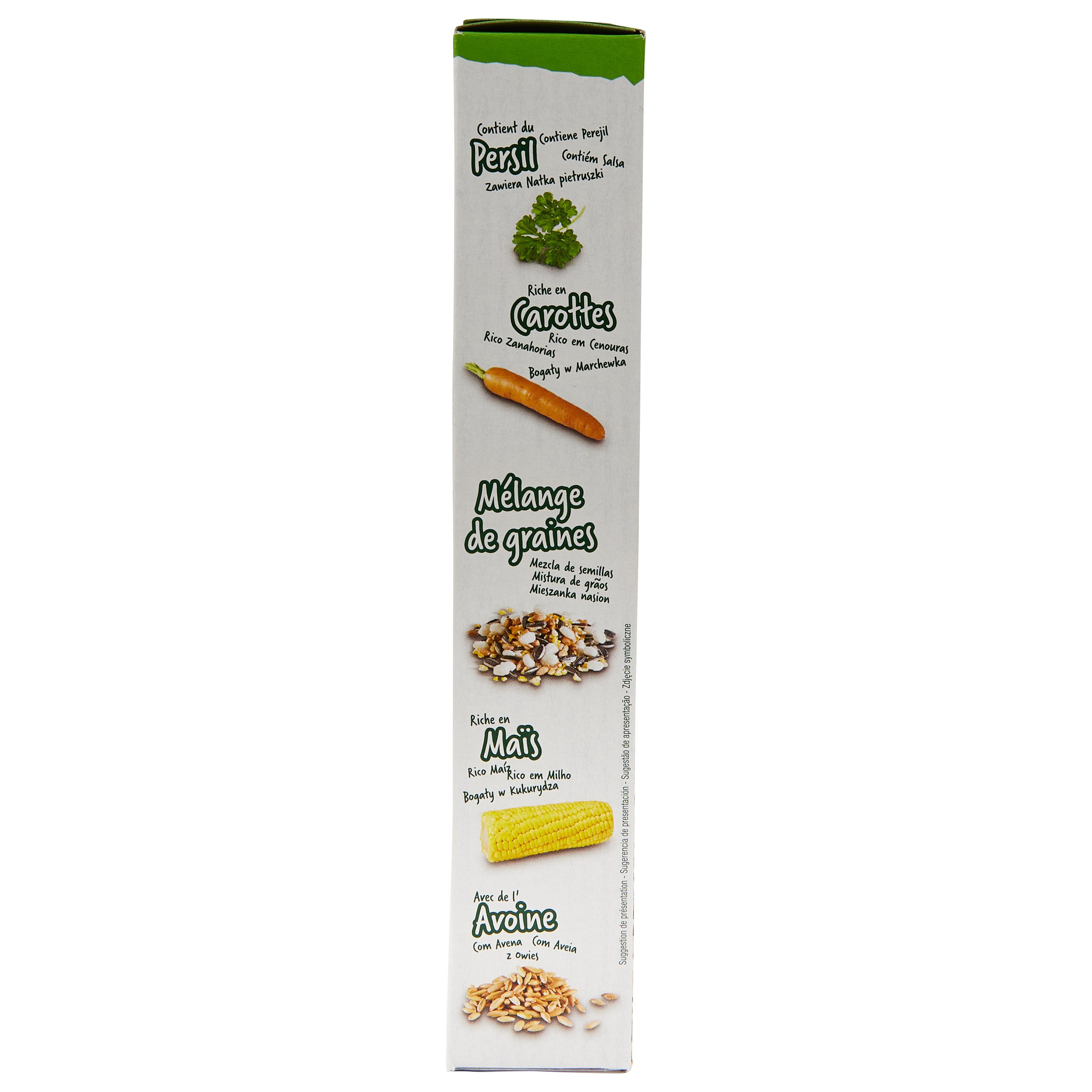 Voir la diapositive 3 : AUCHAN Baguettes aux légumes pour rongeurs 2x100g