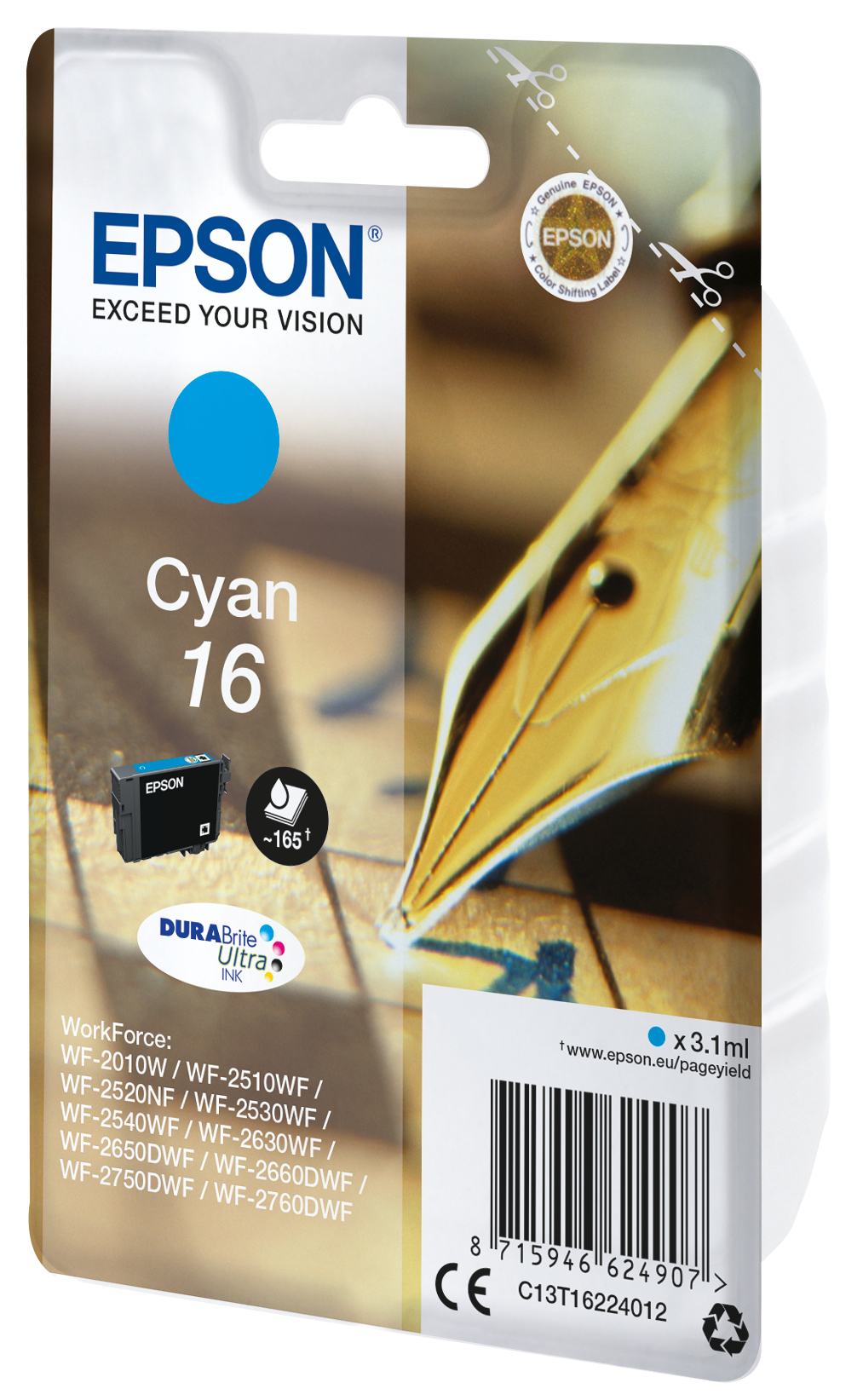 Voir la diapositive 2 : EPSON Cartouche 16 - Cyan