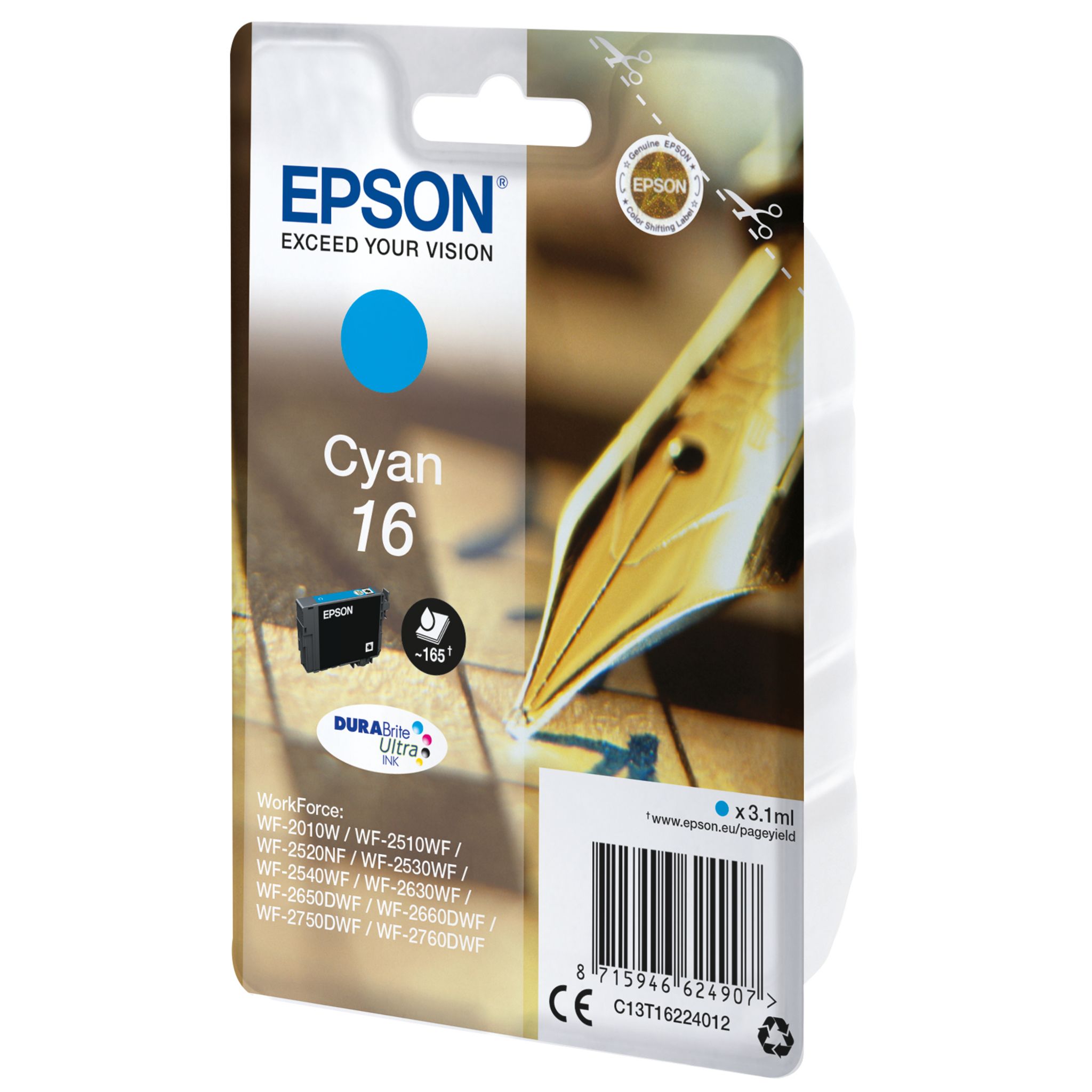 Voir la diapositive 2 : EPSON Cartouche 16 - Cyan