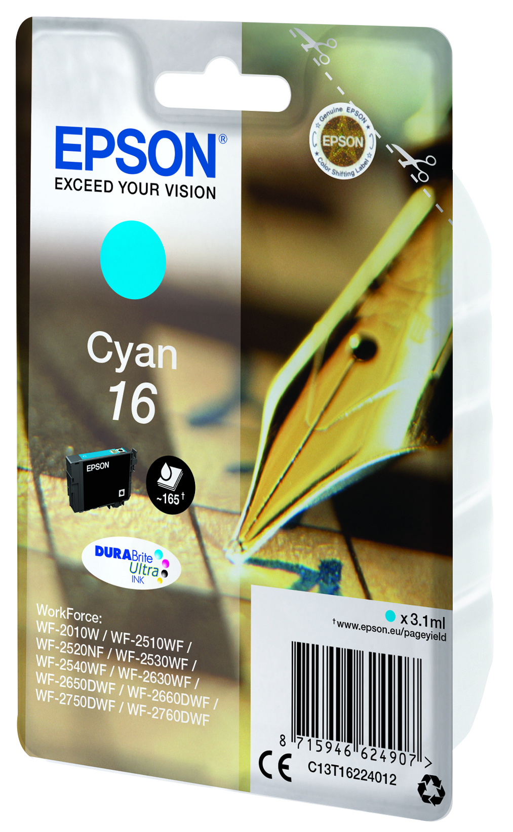 Voir la diapositive 3 : EPSON Cartouche 16 - Cyan