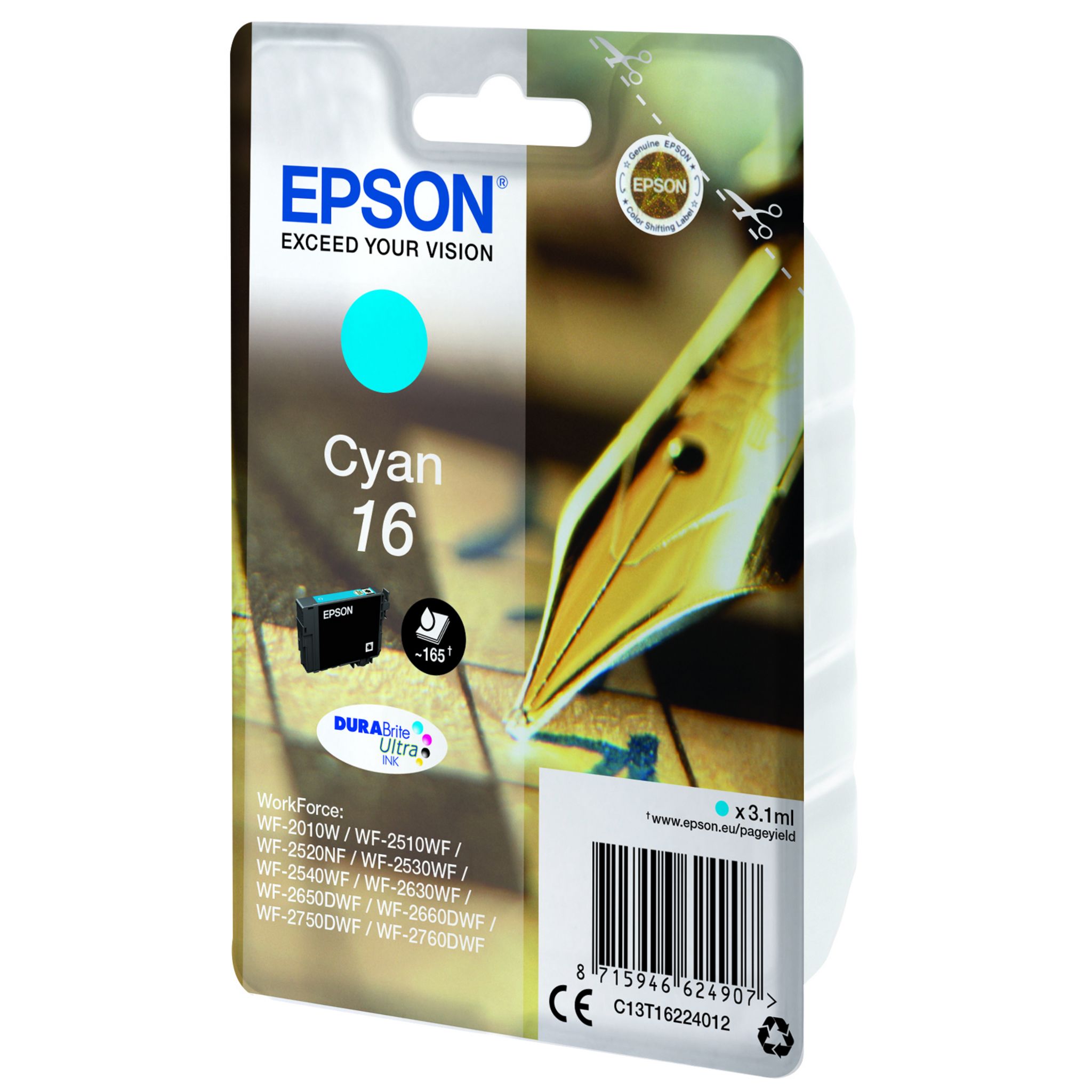 Voir la diapositive 3 : EPSON Cartouche 16 - Cyan