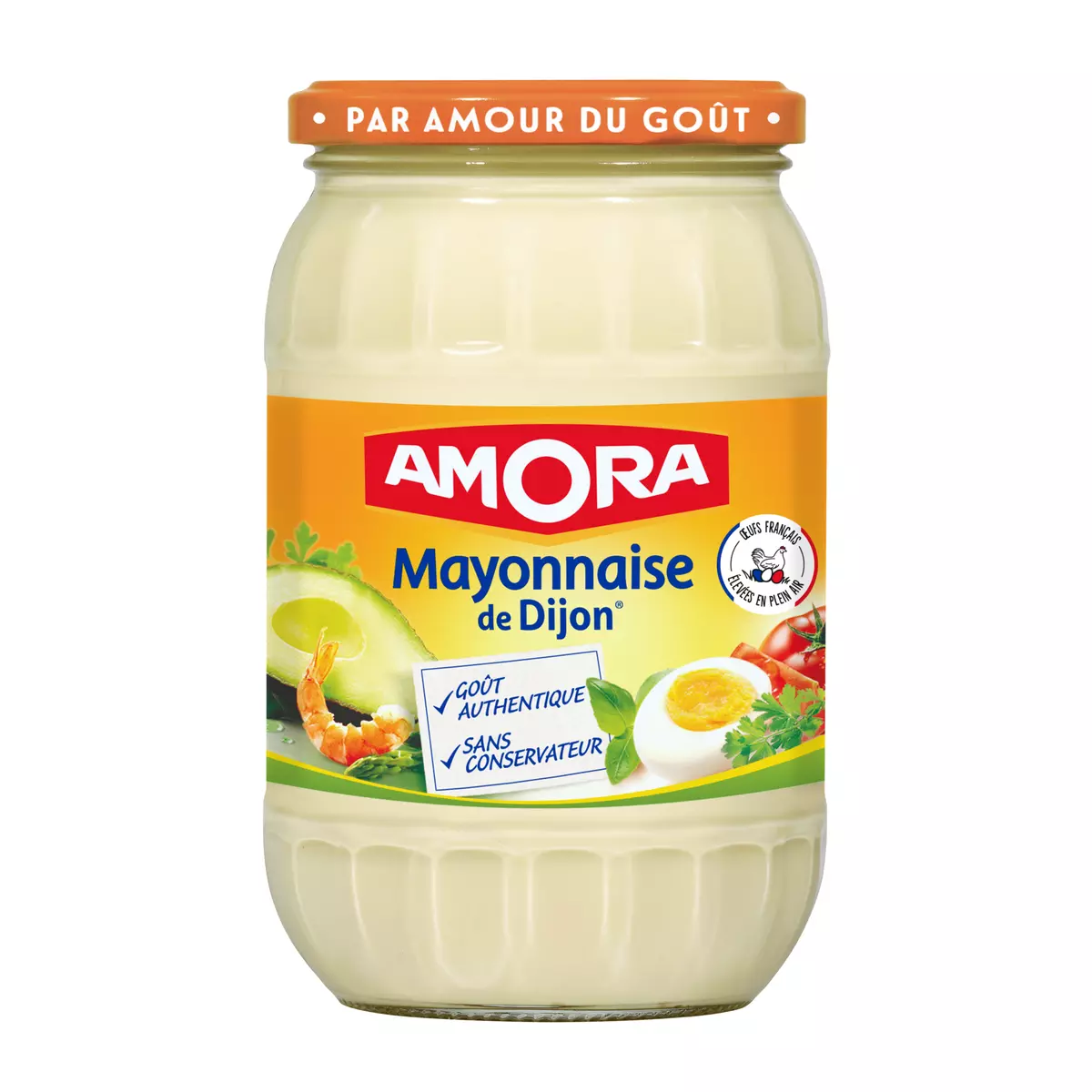 AMORA Mayonnaise de Dijon sans conservateur en bocal 725g