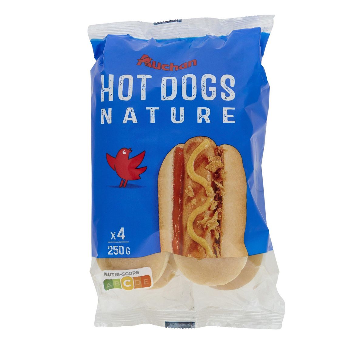 AUCHAN Pains hot dogs 4 pièces 250g