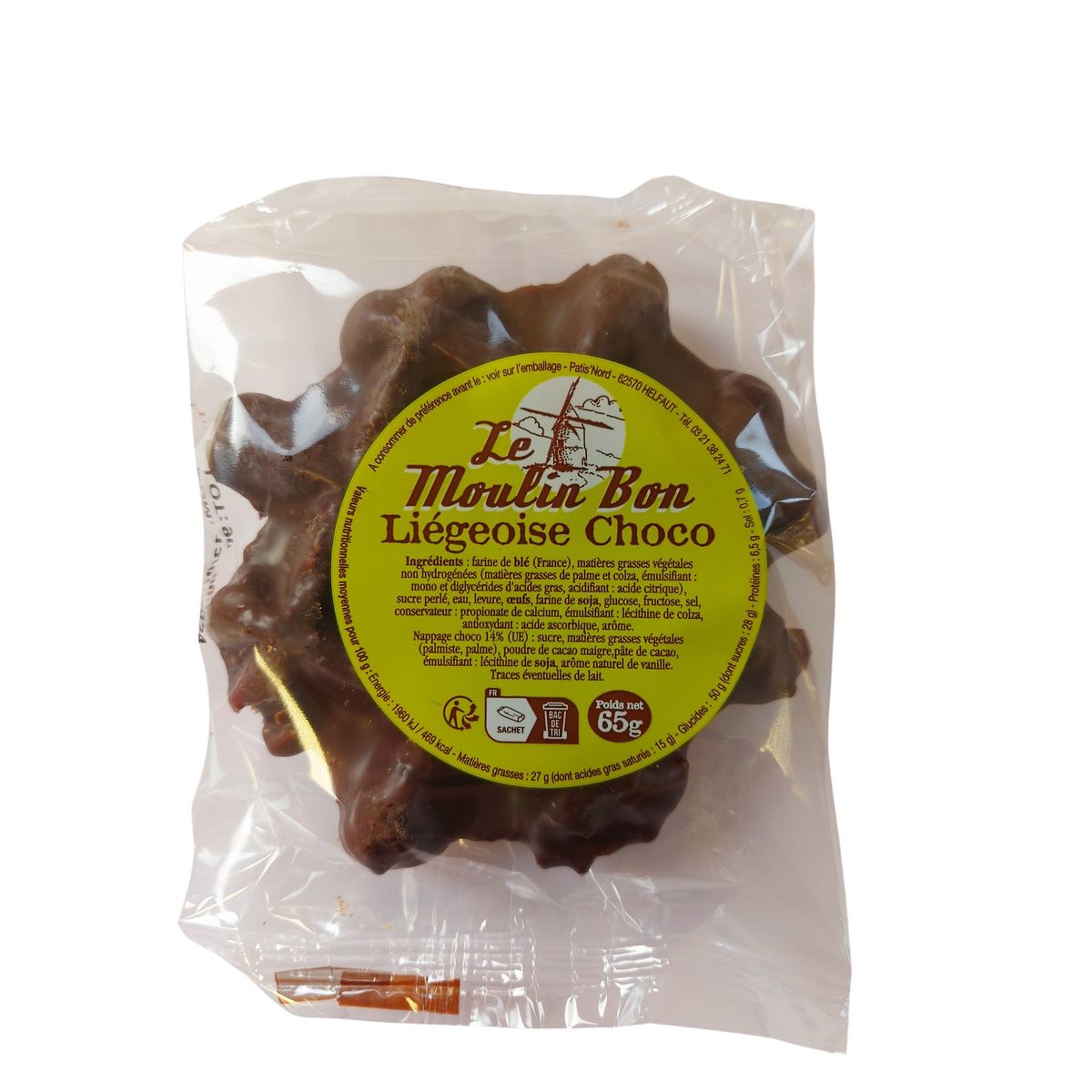 LE MOULIN BON Gaufre liégeoise choco 65g