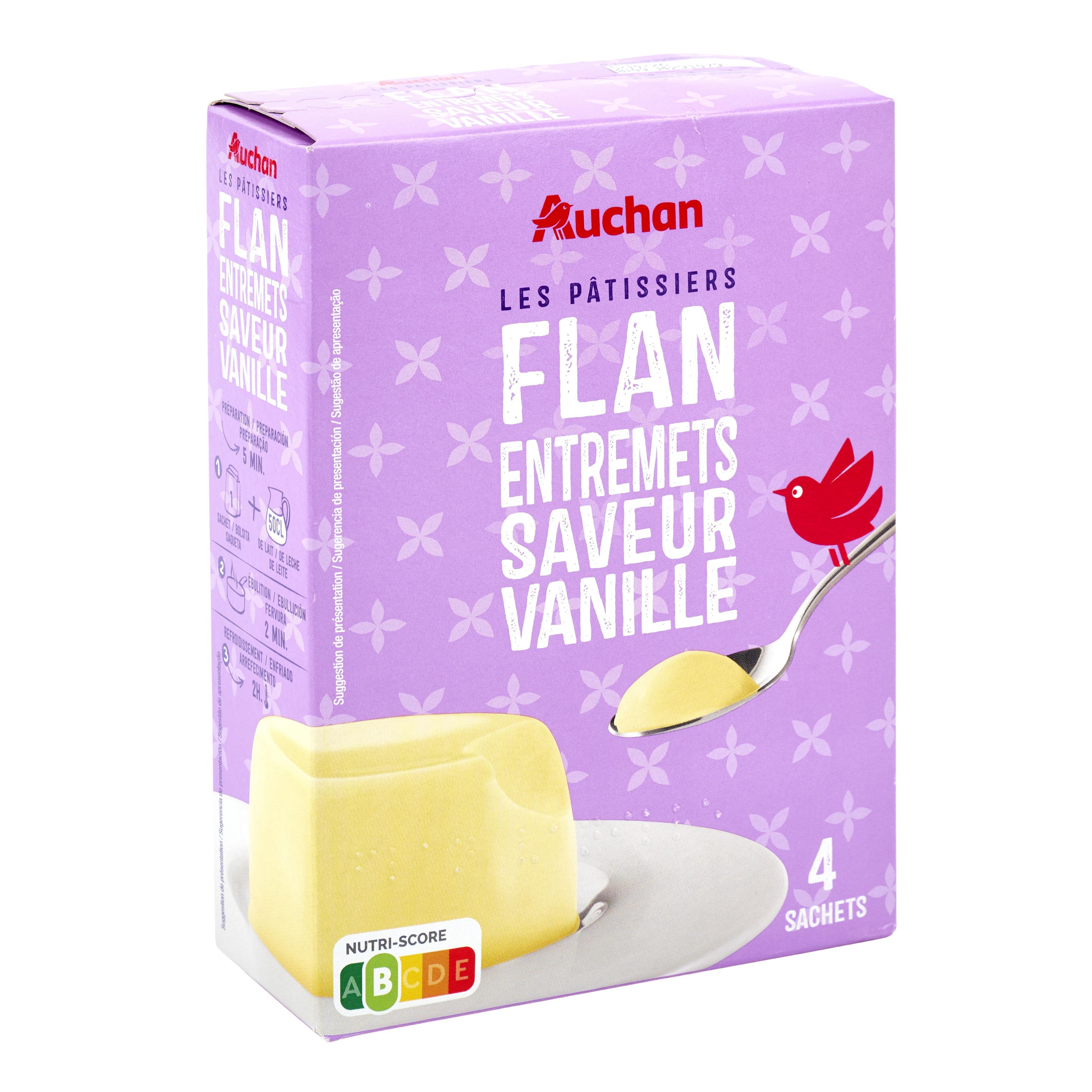 Voir la diapositive 3 : AUCHAN Préparation pour flan vanille 4 sachets 192g