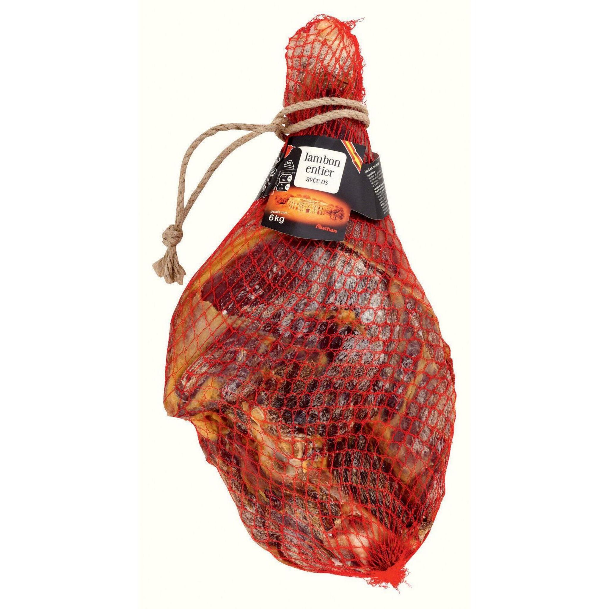 Voir la diapositive 2 : AUCHAN Jambon sec entier avec os 6KG