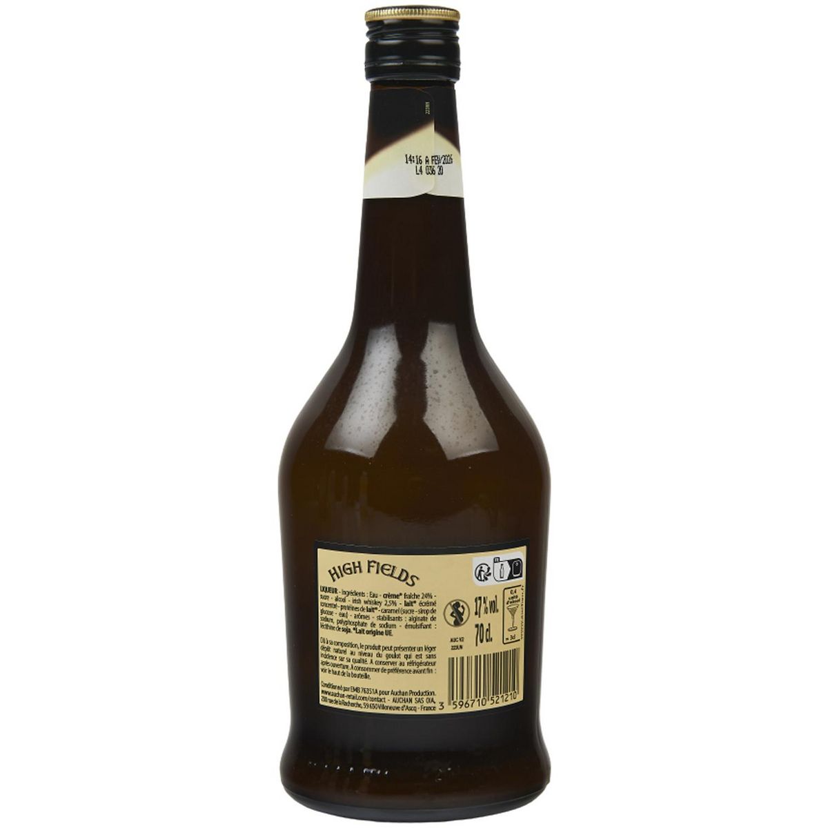 HIGH FIELDS Liqueur irish cream 17% 70cl