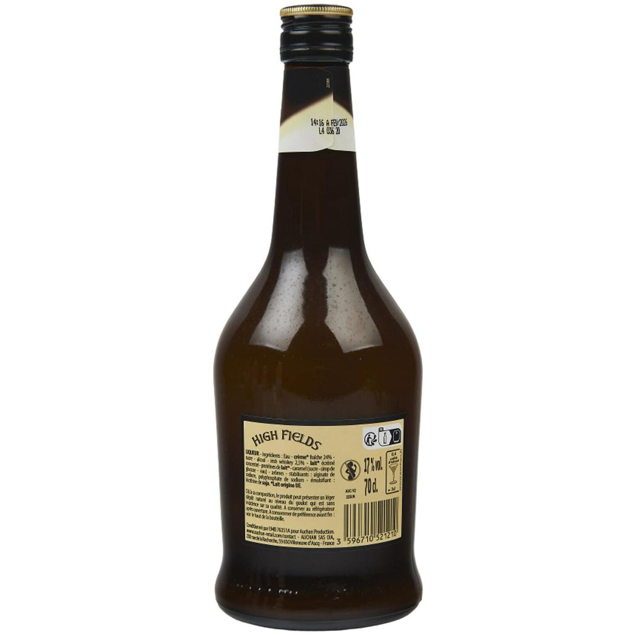 Voir la diapositive 2 : HIGH FIELDS Liqueur irish cream 17% 70cl