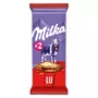 MILKA Tablette de chocolat au lait au biscuit Lu 2 pièces 174g