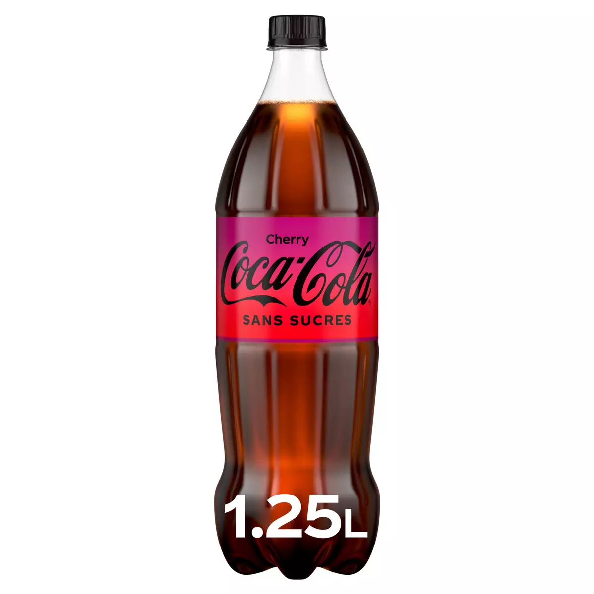 COCA-COLA Cherry boisson gazeuse aux extraits végétaux sans sucres goût cerise 1,25l