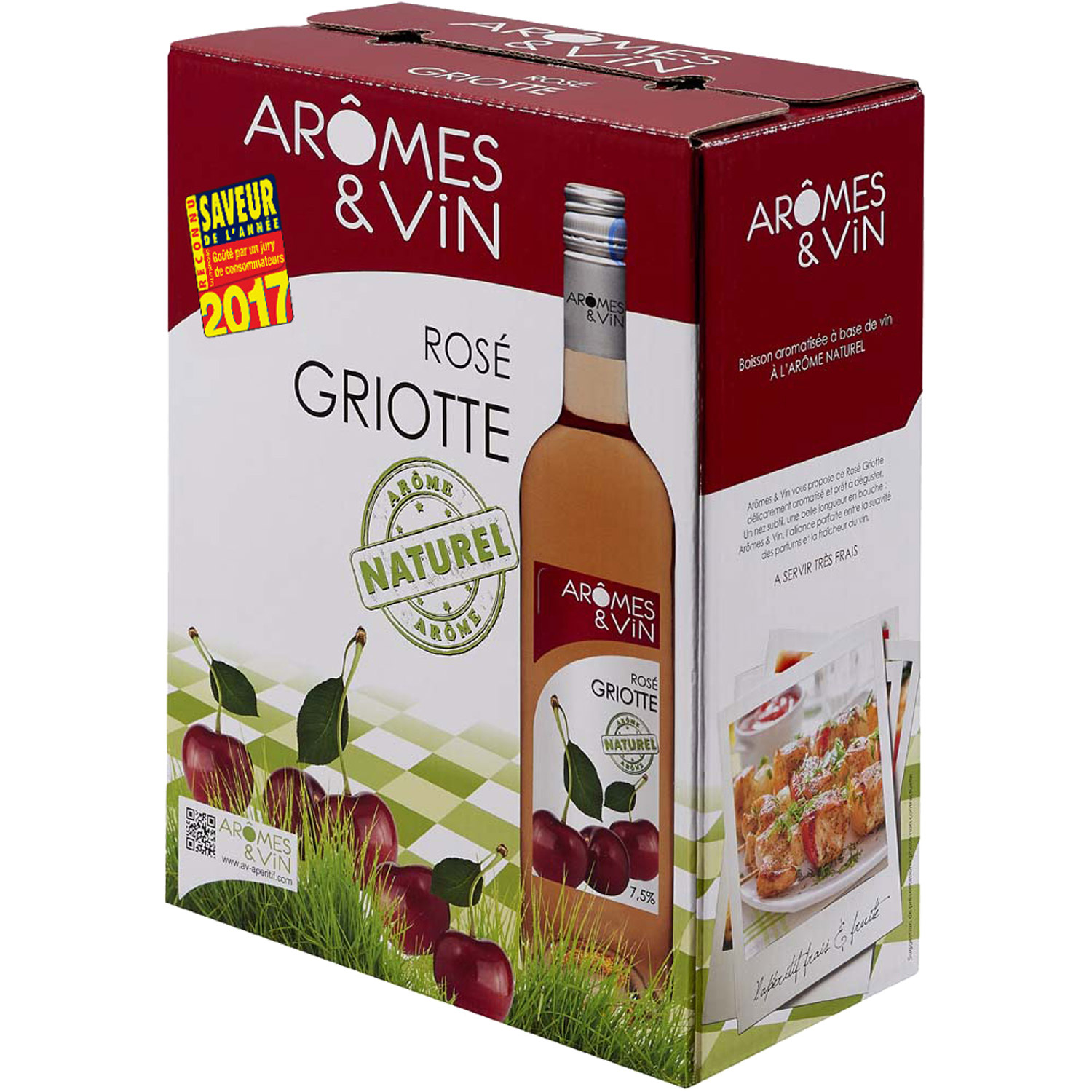 Boisson à base de vin et d'arômes griottes rosé 3L