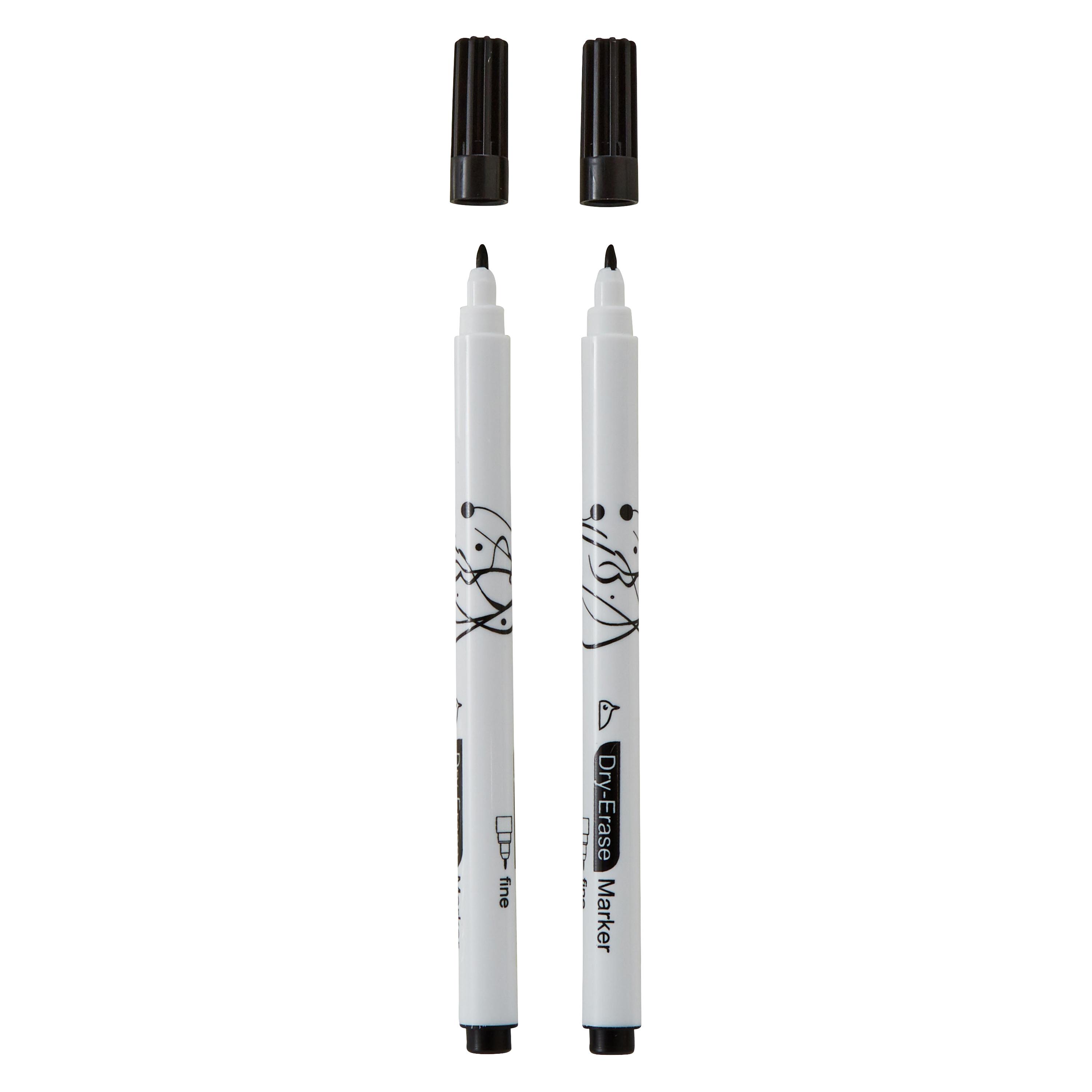 Voir la diapositive 2 : AUCHAN Marqueurs x2 pour tableau blanc Pointe Fine Effaçable à sec