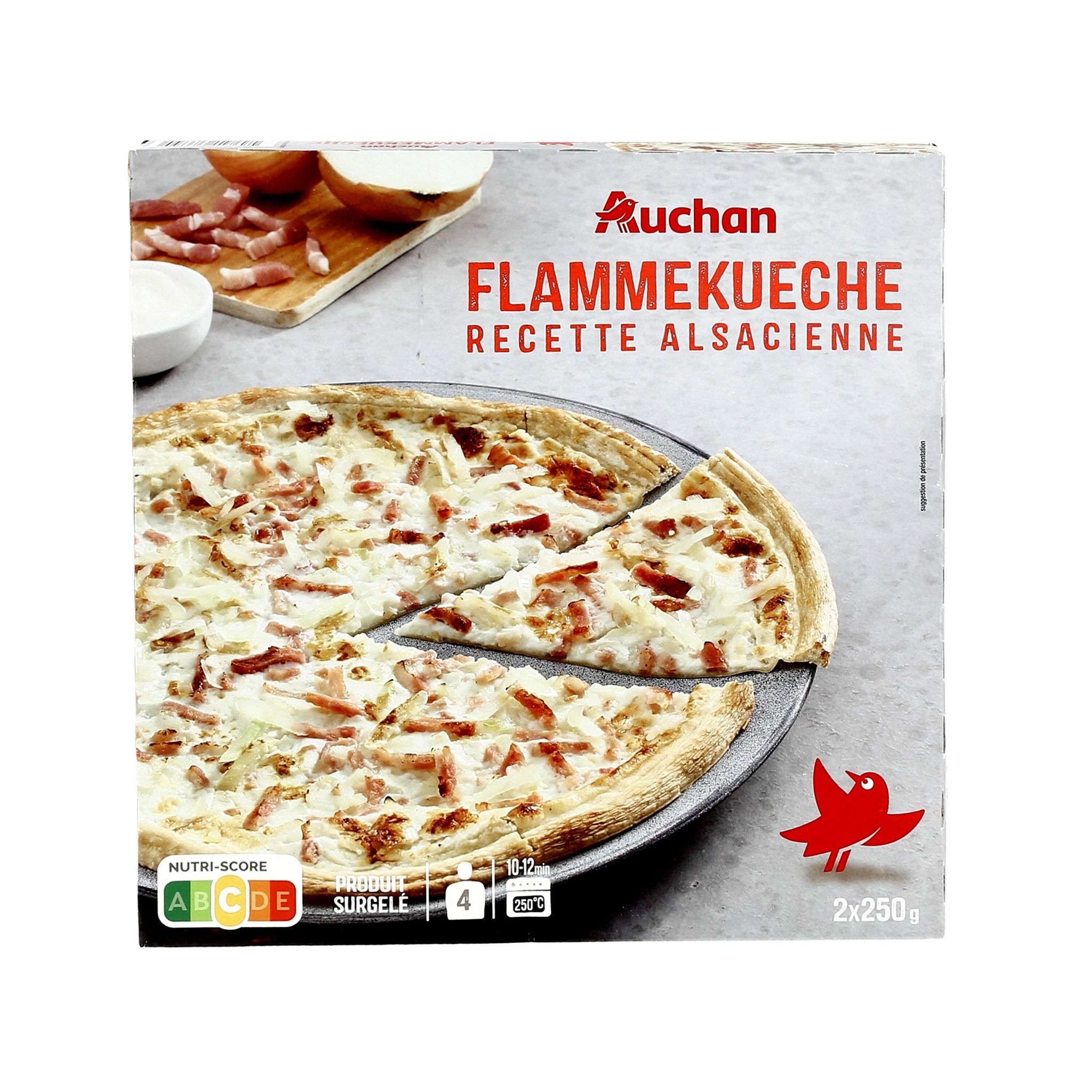 Voir la diapositive 2 : AUCHAN Flammekueches recette Alsacienne 2 pièces 500g