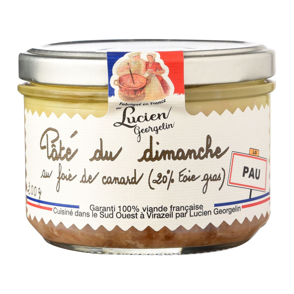 LUCIEN GEORGELIN Pâté du dimanche au foie de canard bocal 200g