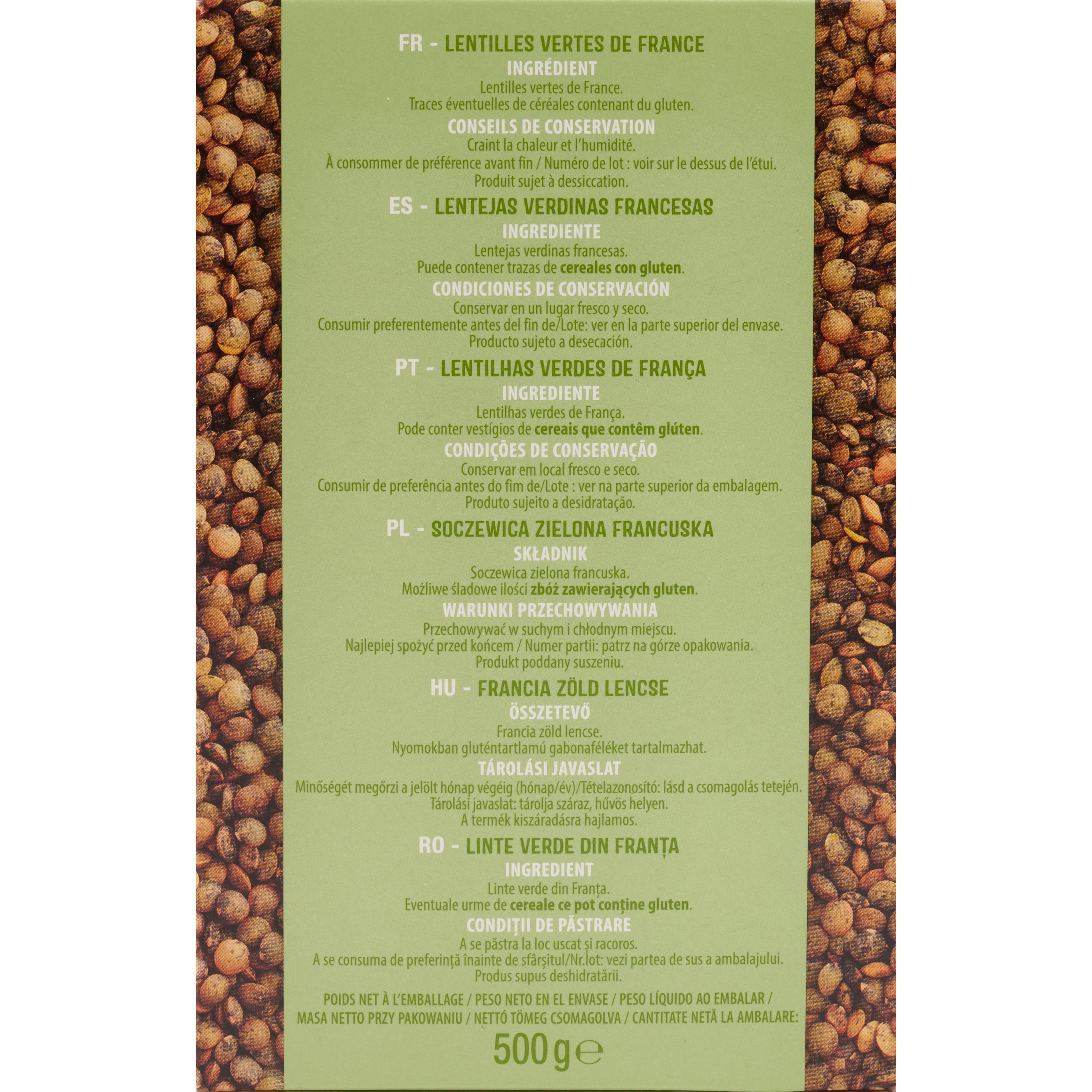 Voir la diapositive 5 : AUCHAN Lentilles vertes 8 portions 500g
